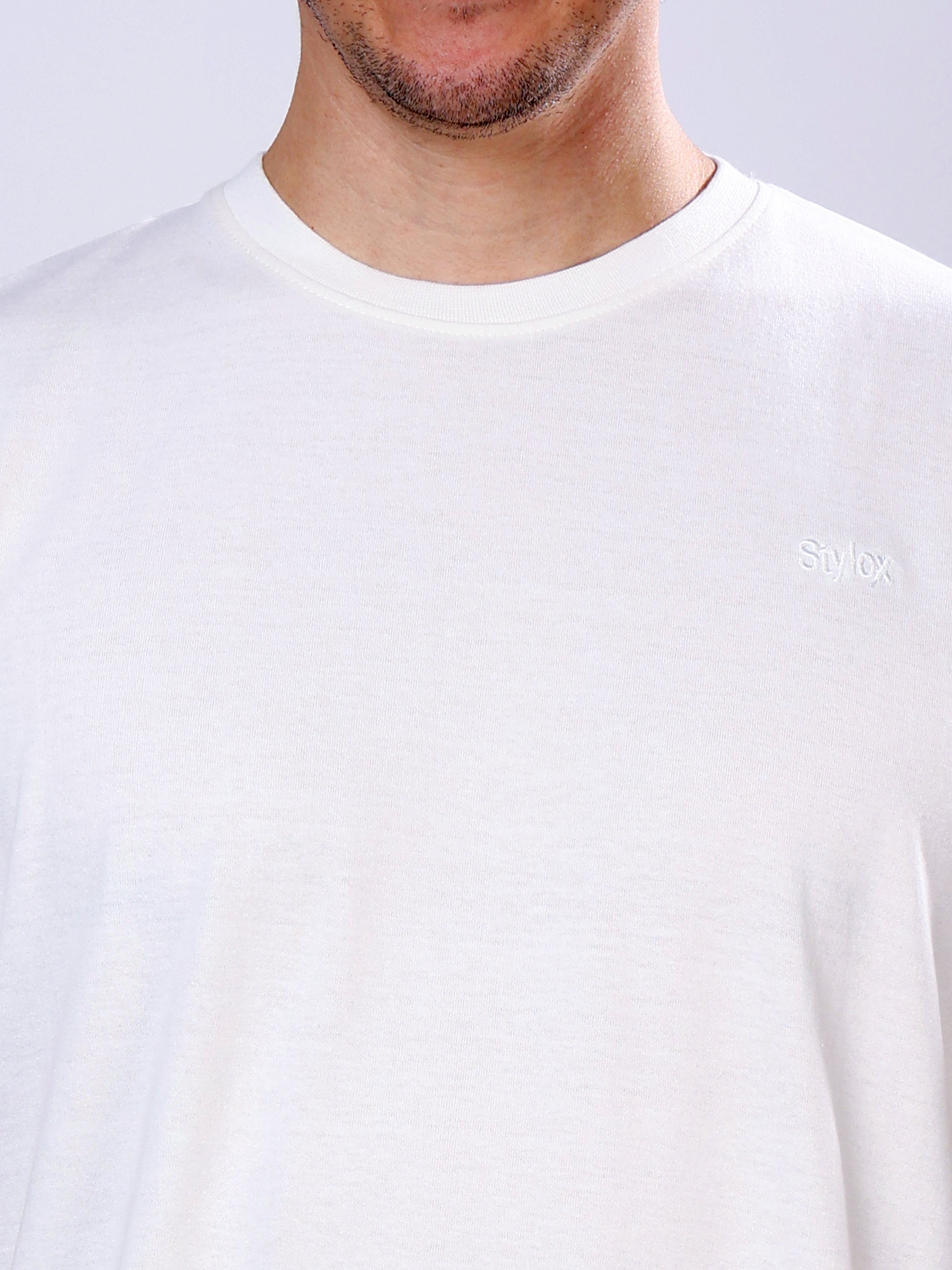 Stylox Men’s Solid Round Neck T-Shirt | Classic Cotton Casual Crew Neck Tee - Stylox