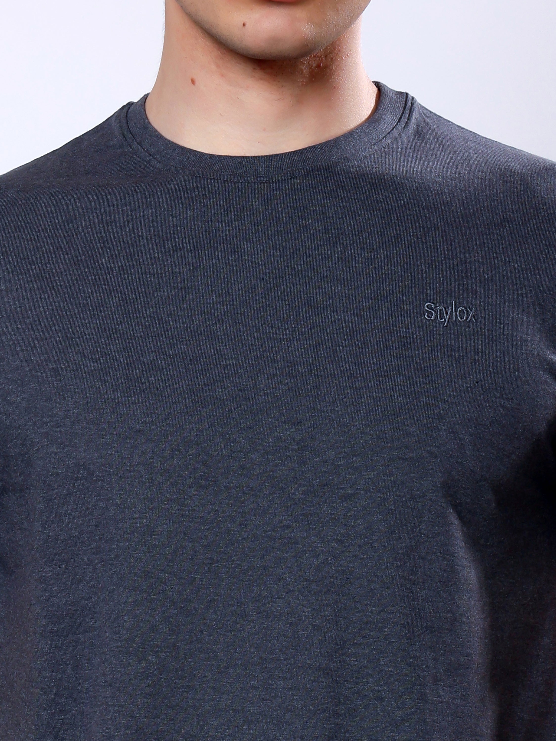Stylox Men’s Solid Round Neck T-Shirt | Classic Cotton Casual Crew Neck Tee - Stylox