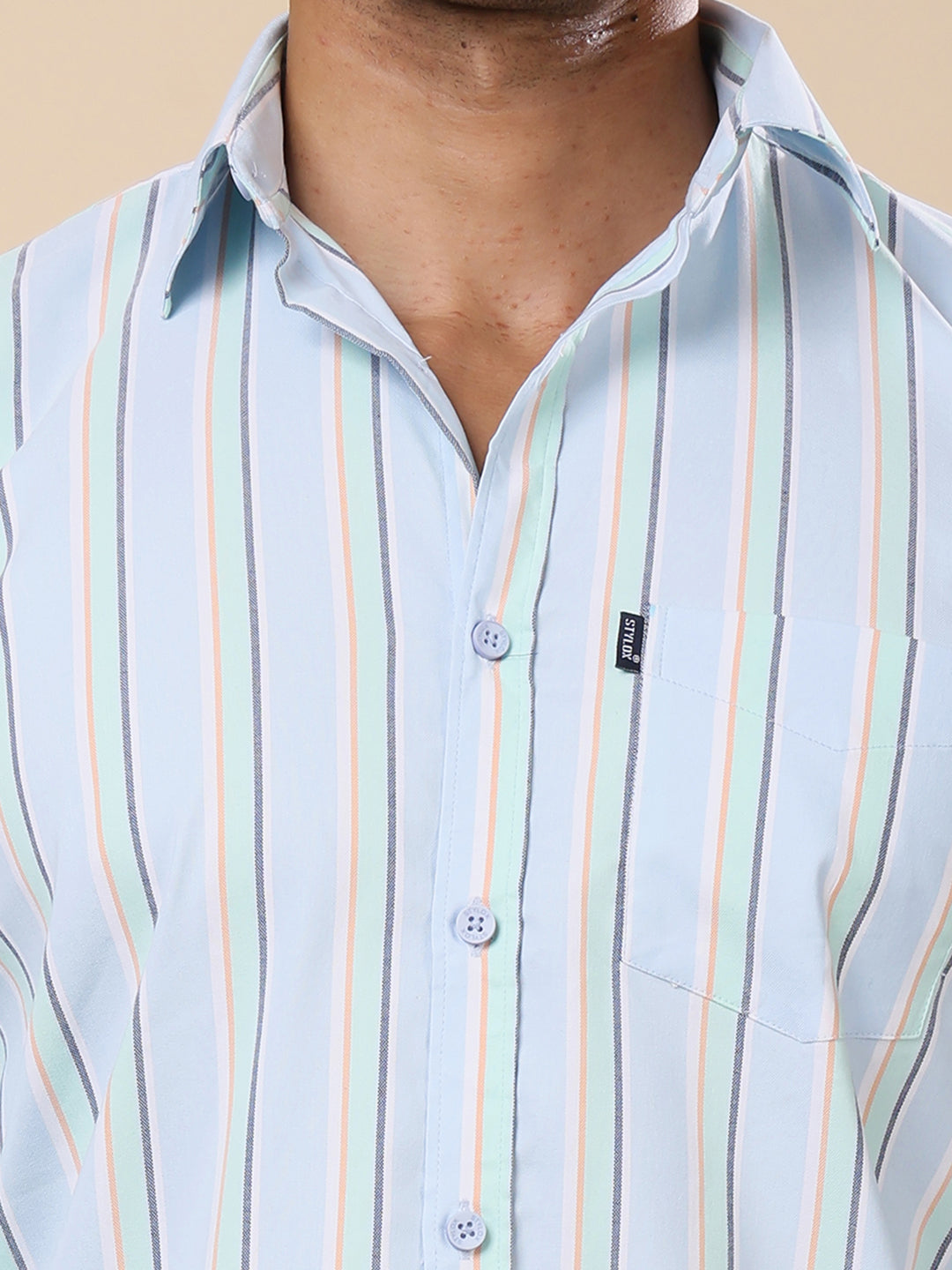 Stylox Men’s Striped Full Sleeve Regular Fit Shirt – Effortless Style with a Classic Touch