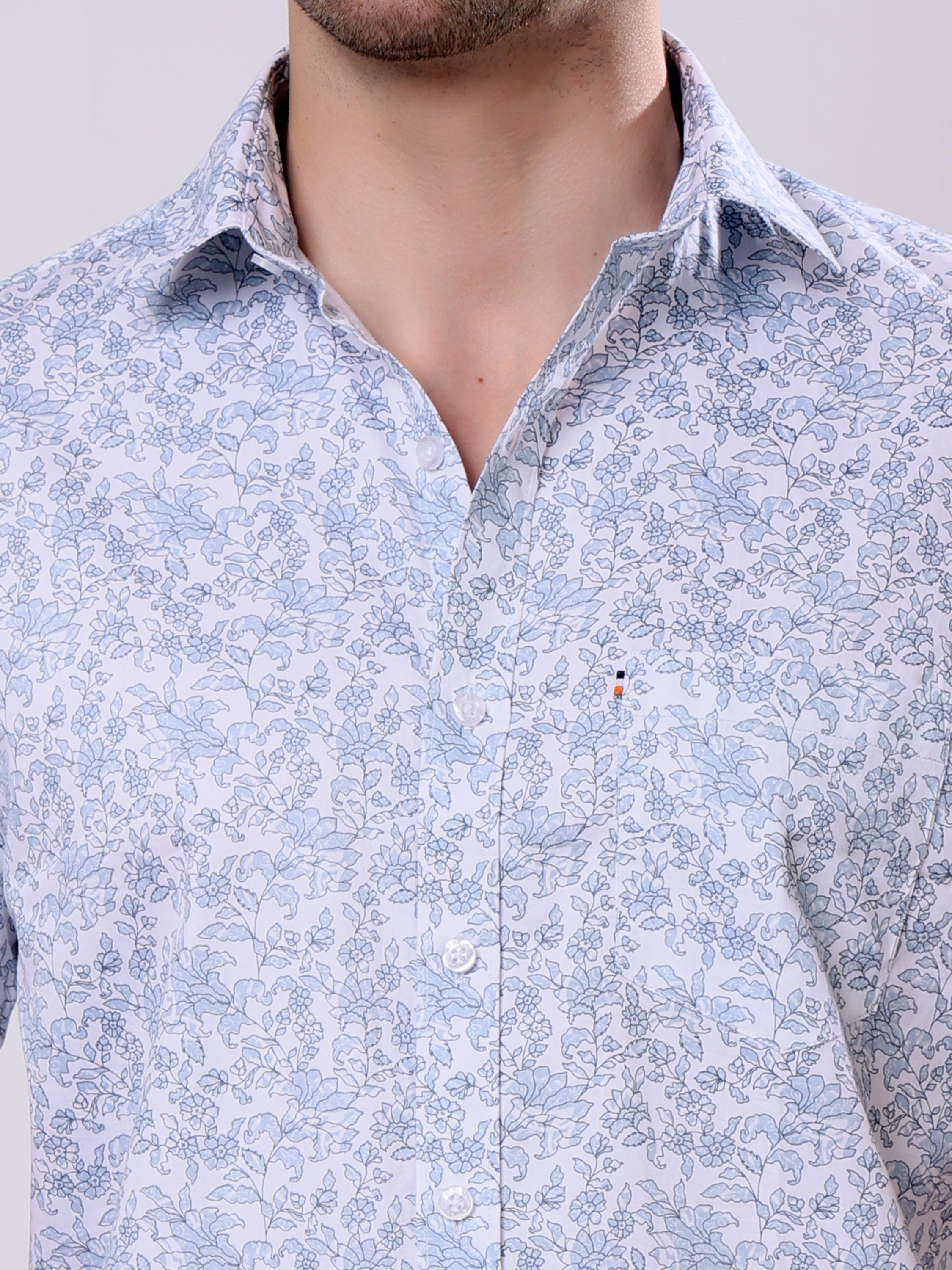 Stylox Men’s Regular Fit Half Sleeve floral print Cotton Summer Casual Shirt - Stylox