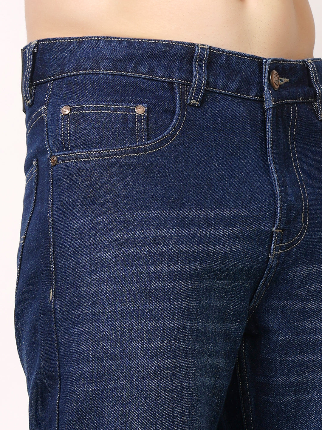 Stylox Men’s Relaxed Fit Solid Jeans | Comfortable Denim Casual Wear for Everyday Style (Dark Blue)