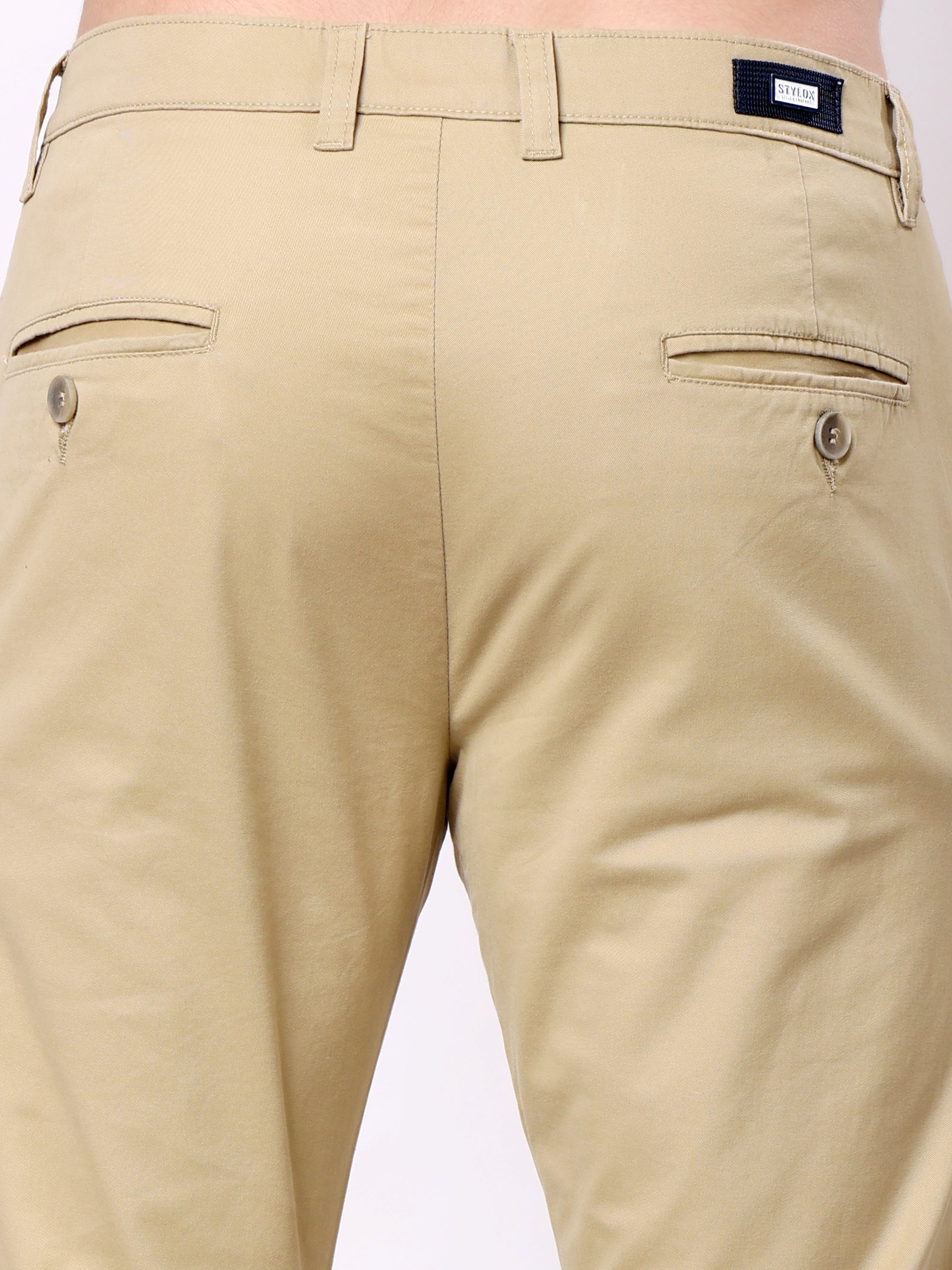 Stylox Men’s Straight Fit Non-Stretch Casual Chinos Trousers - Stylox