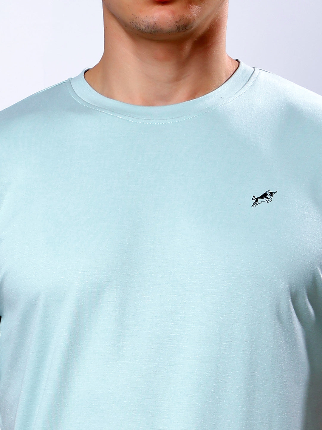 Stylox Men’s Regular Fit Round Neck Half Sleeve Casual Solid T-Shirt–Pista - Stylox