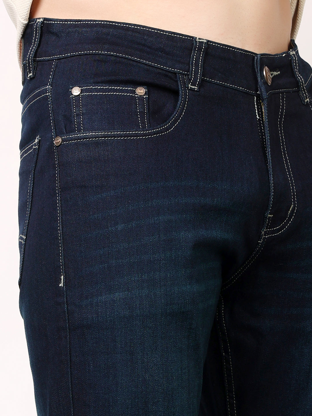 Stylox Men’s Bootcut Fit Solid Jeans | Classic Denim Mid-Rise Casual Wear for Men|J-08