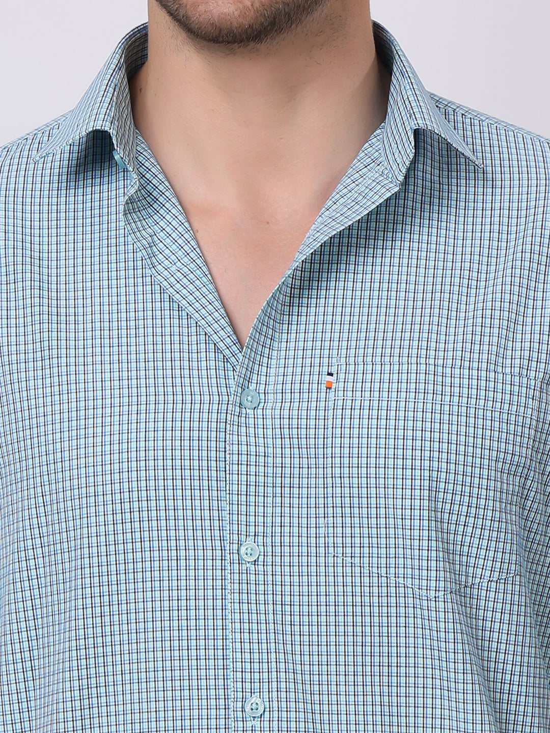 Stylox Men's Full Sleeve Check Casual Shirt – Premium Cotton Blend Regular Fit Checked Shirt for Trendy Everyday & Office Wear