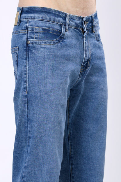 Stylox Men’s Comfort Fit Stretchable Light Blue Denim Jeans - Stylox