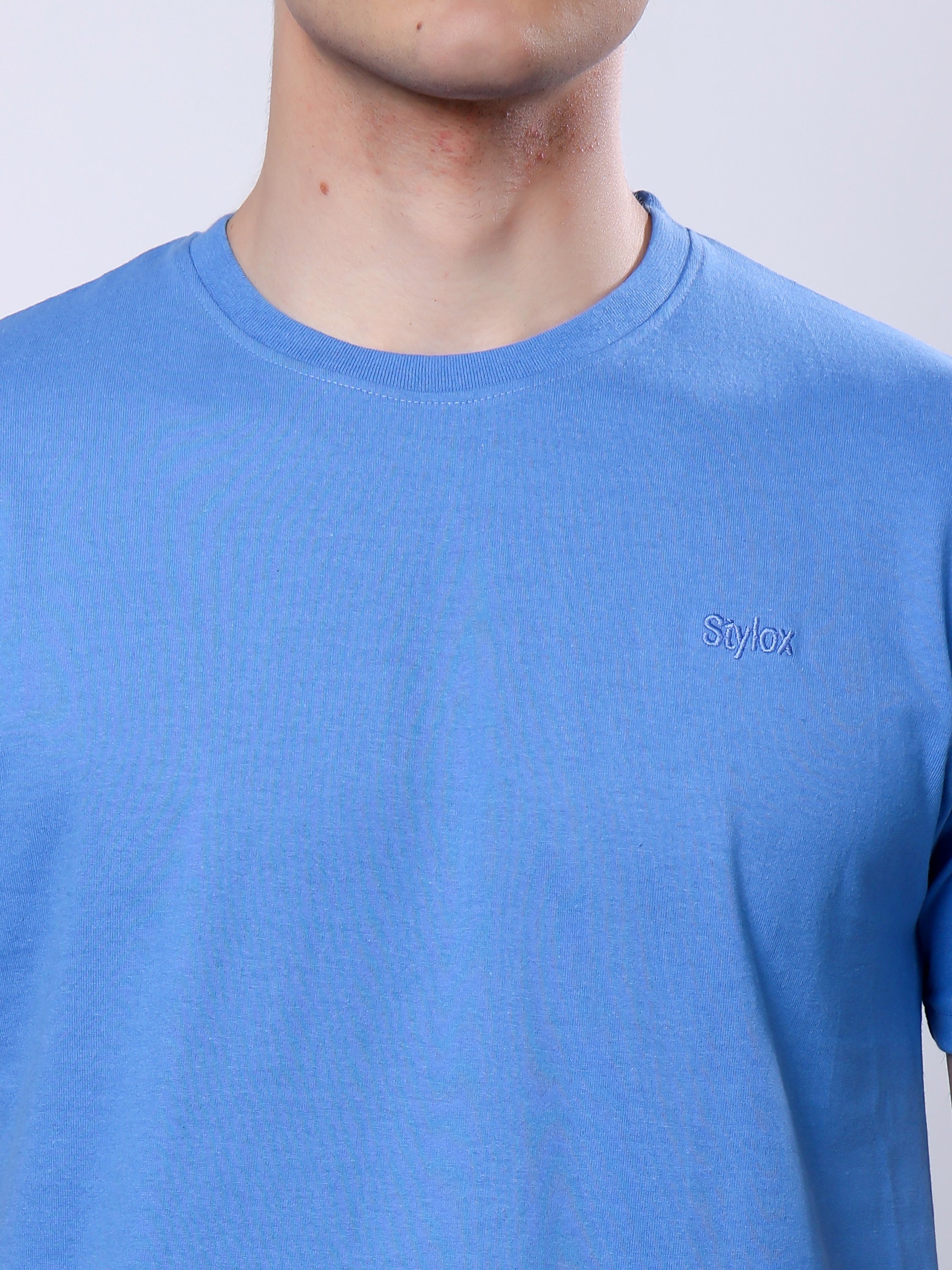 Stylox Men’s Solid Round Neck T-Shirt | Classic Cotton Casual Crew Neck Tee - Stylox