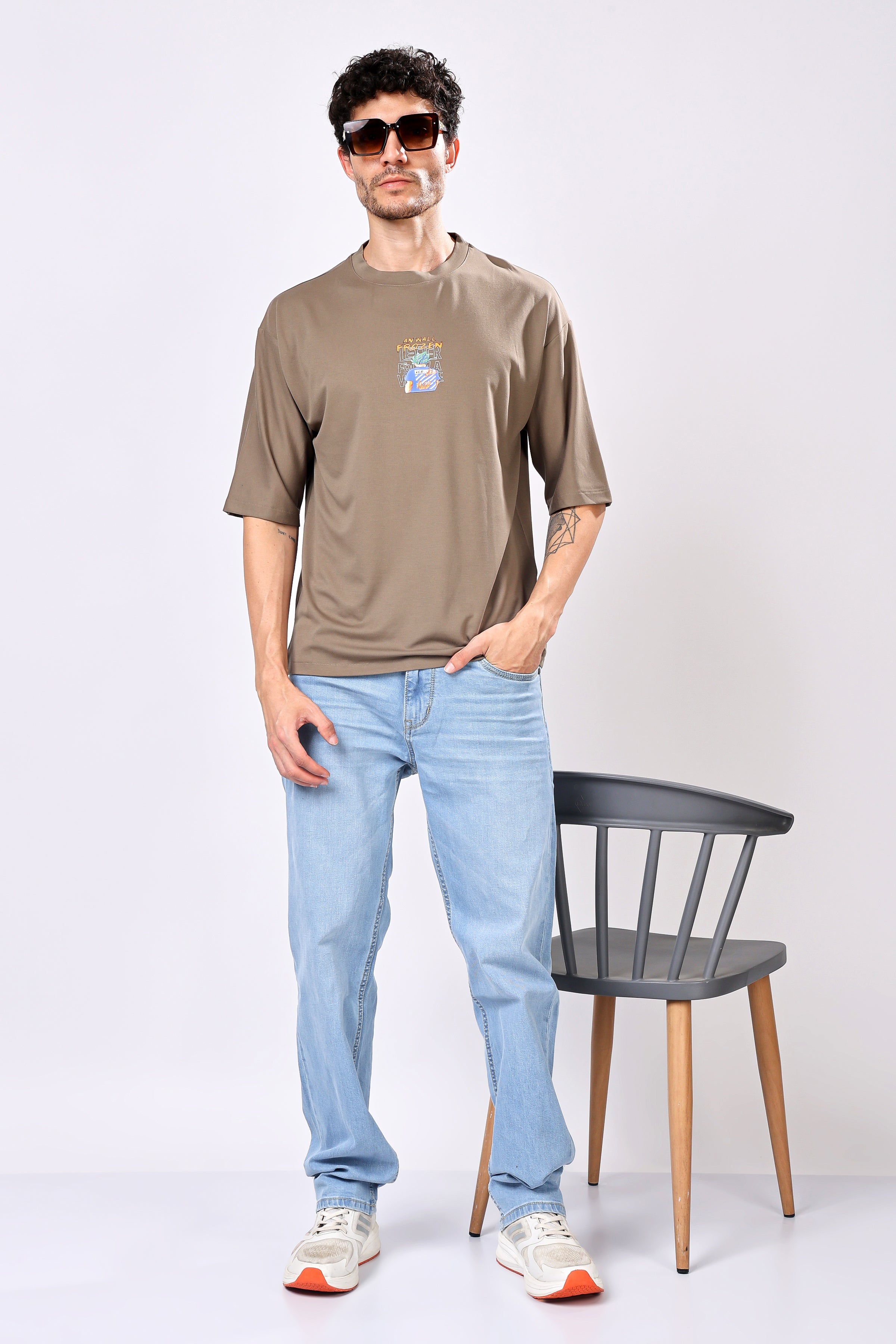 Stylox Men’s Oversized Round Neck Half Sleeve Back Printed T-Shirt | Premium Cotton Loose Fit Graphic Tee for Streetwear & Casual Style - Stylox