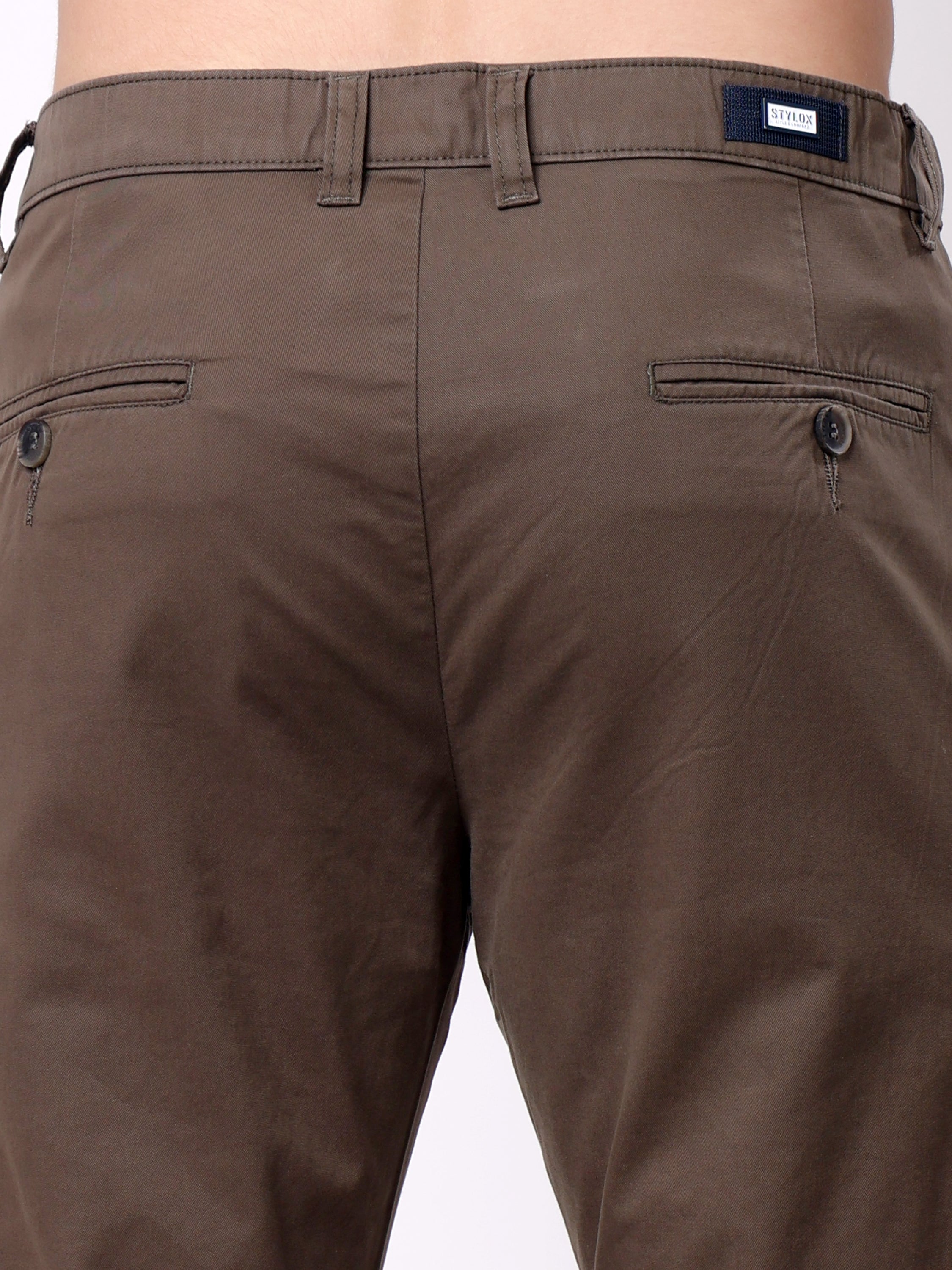 Stylox Men’s Straight Fit Non-Stretch Casual Chinos Trousers - Stylox