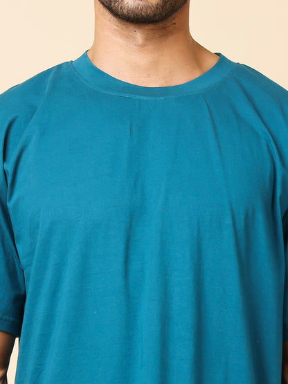 Stylox Men’s Drop Shoulder Round Neck Solid T-Shirt – Oversized Fit, Trendy &amp; Comfortable Casual Wear