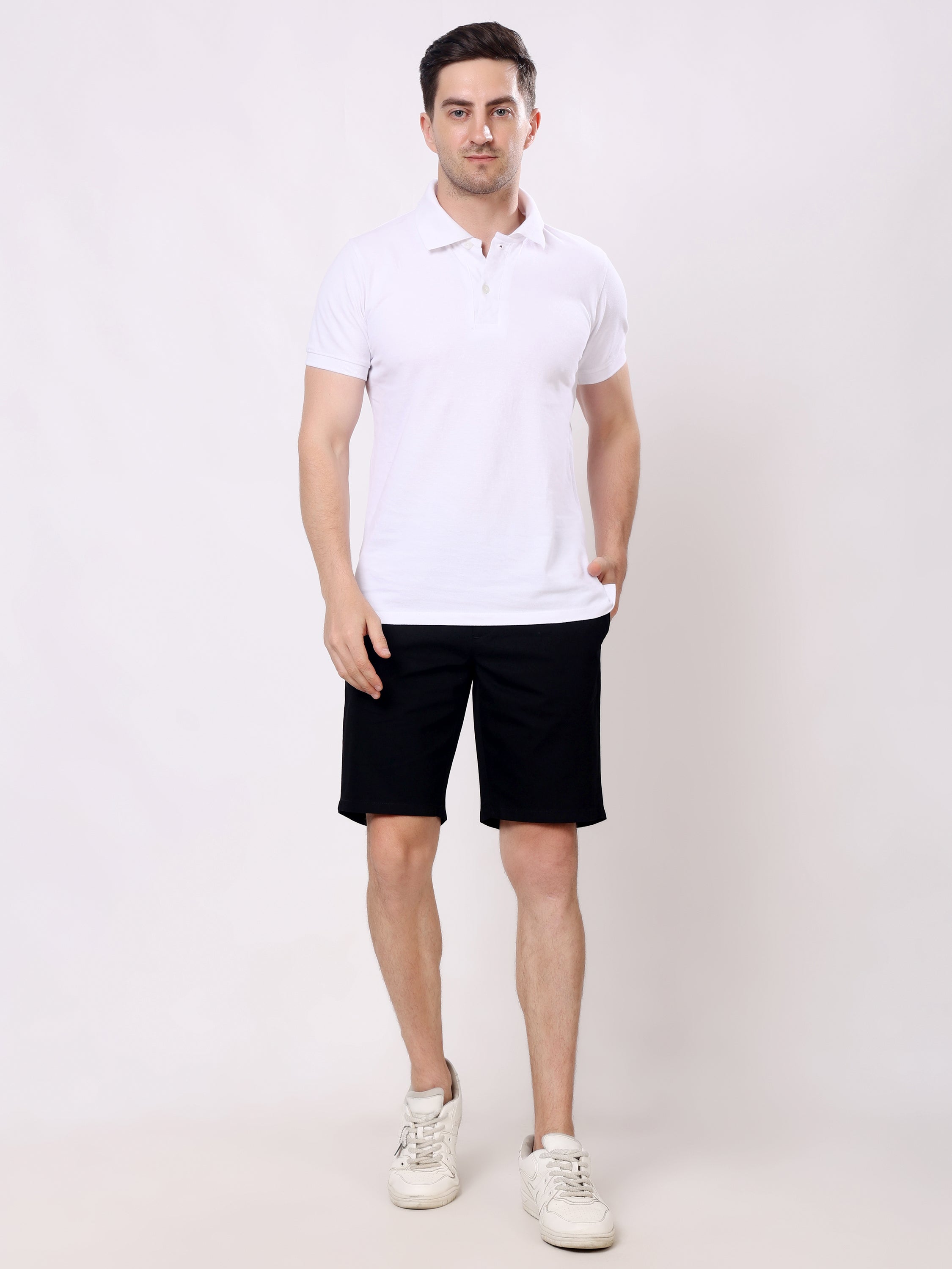 Stylox Men's Regular Fit Cotton Casual Summer Shorts with Elastic Waist & Drawstring