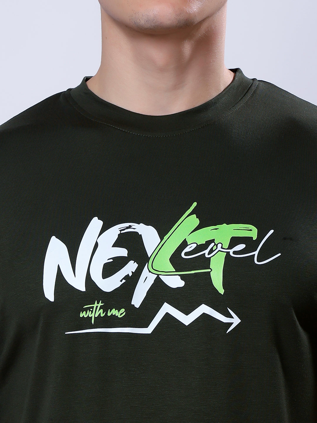 Stylox Next Level Motivational Graphic T-Shirt for Men-Olive - Stylox