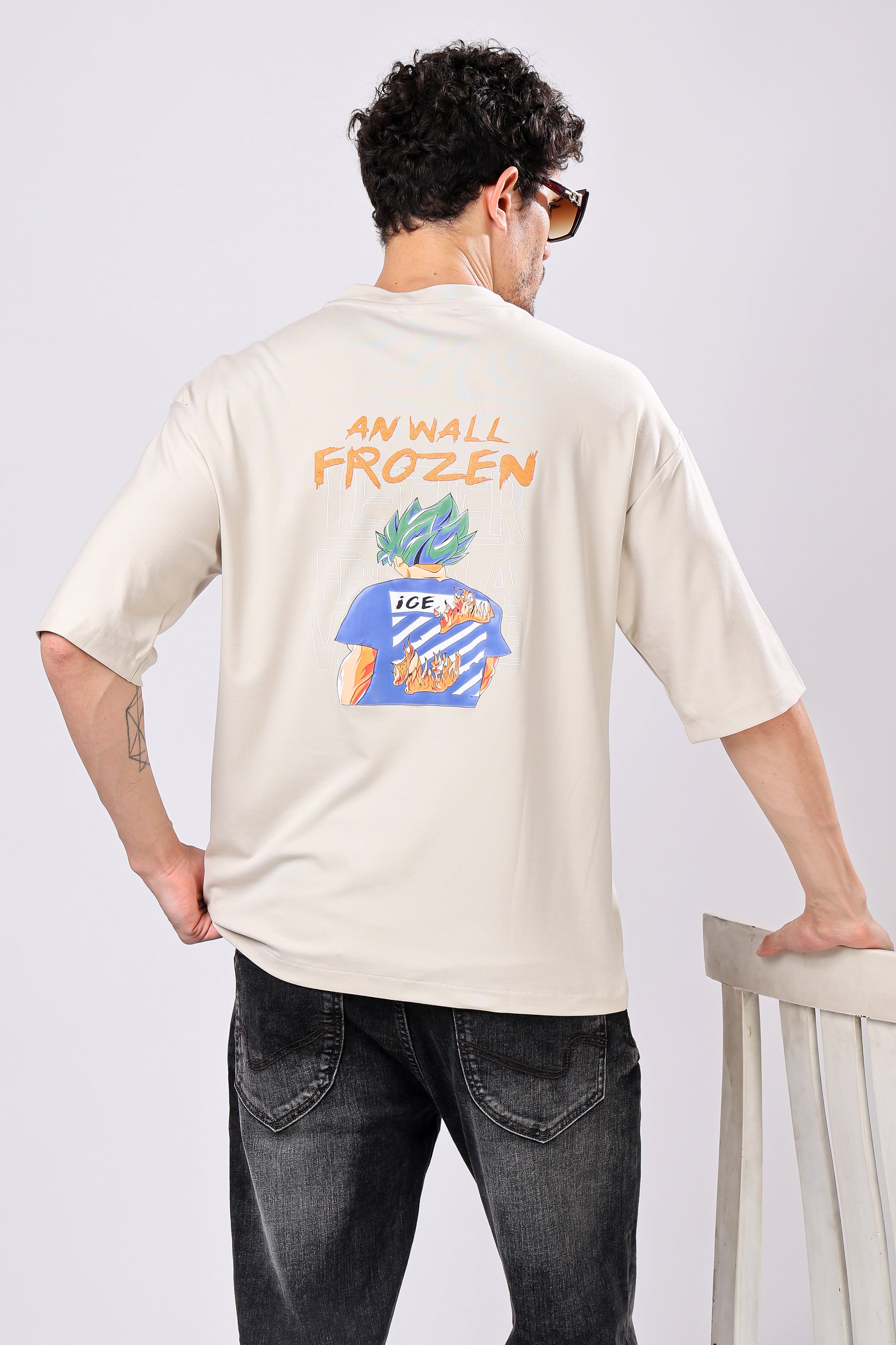 Stylox Men’s Oversized Round Neck Half Sleeve Back Printed T-Shirt | Premium Cotton Loose Fit Graphic Tee for Streetwear &amp; Casual Style