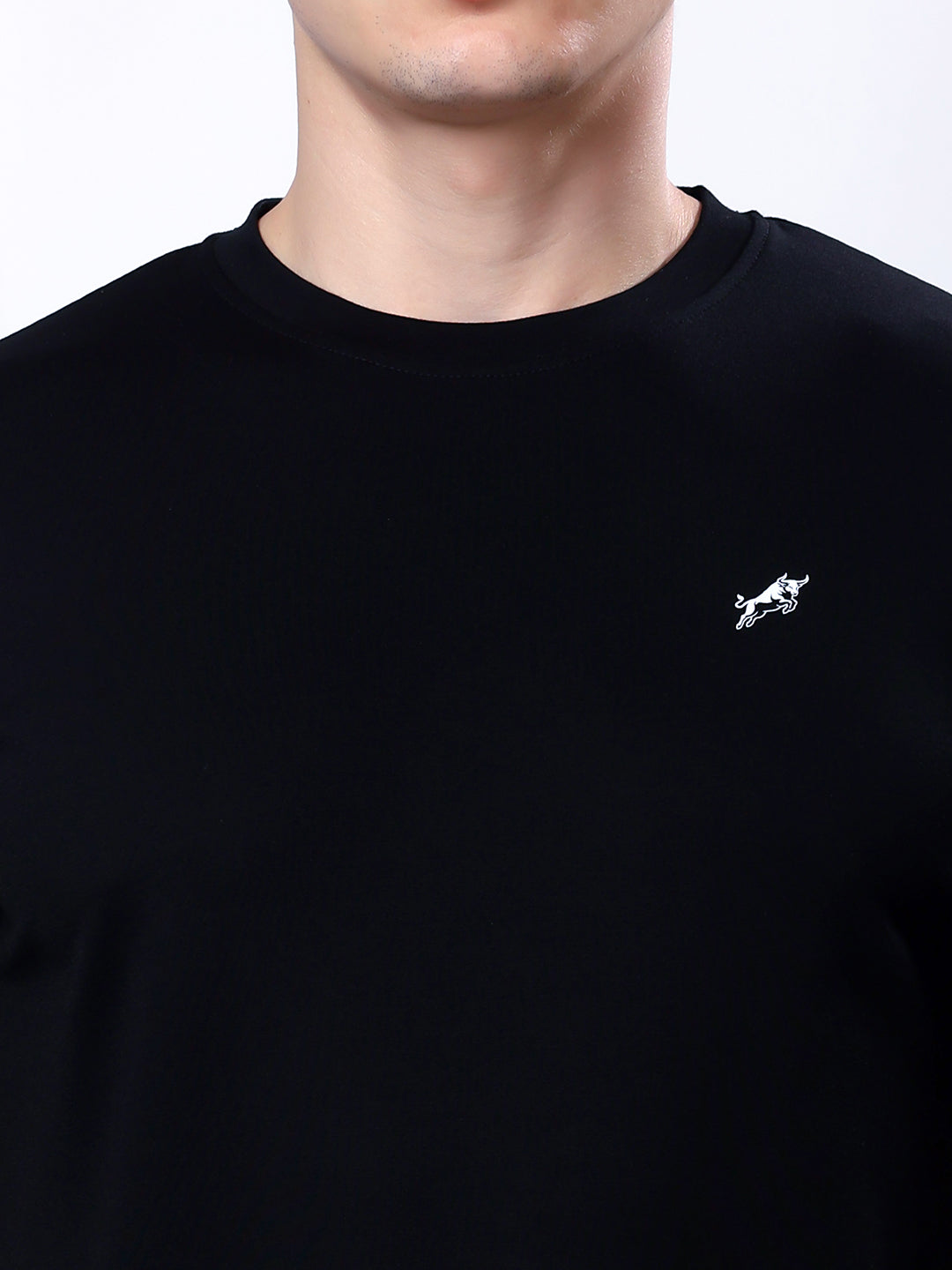Stylox Men’s Regular Fit Round Neck Half Sleeve Casual Solid T-Shirt–Black - Stylox