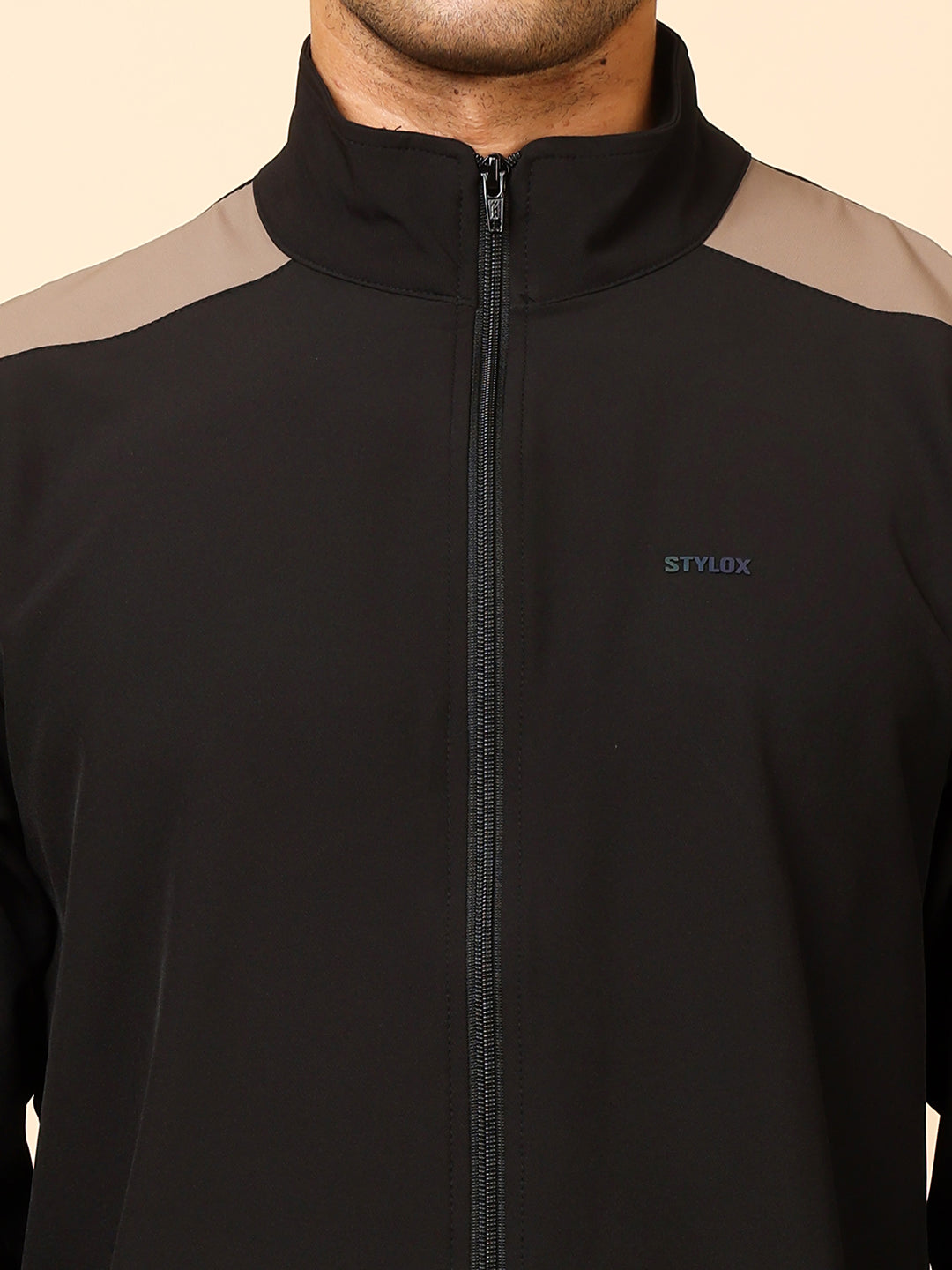 Stylox Men’s Solid Tracksuit | Full Zip High Neck Jacket & Jogger Pants Set - Stylox