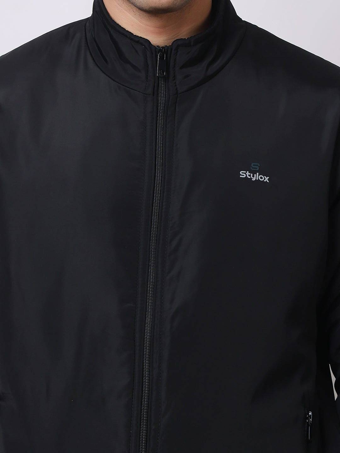 Stylox Men’s High-Neck Winter Jacket – Lightweight Windcheater with Warm Lining & Full-Zip Closure