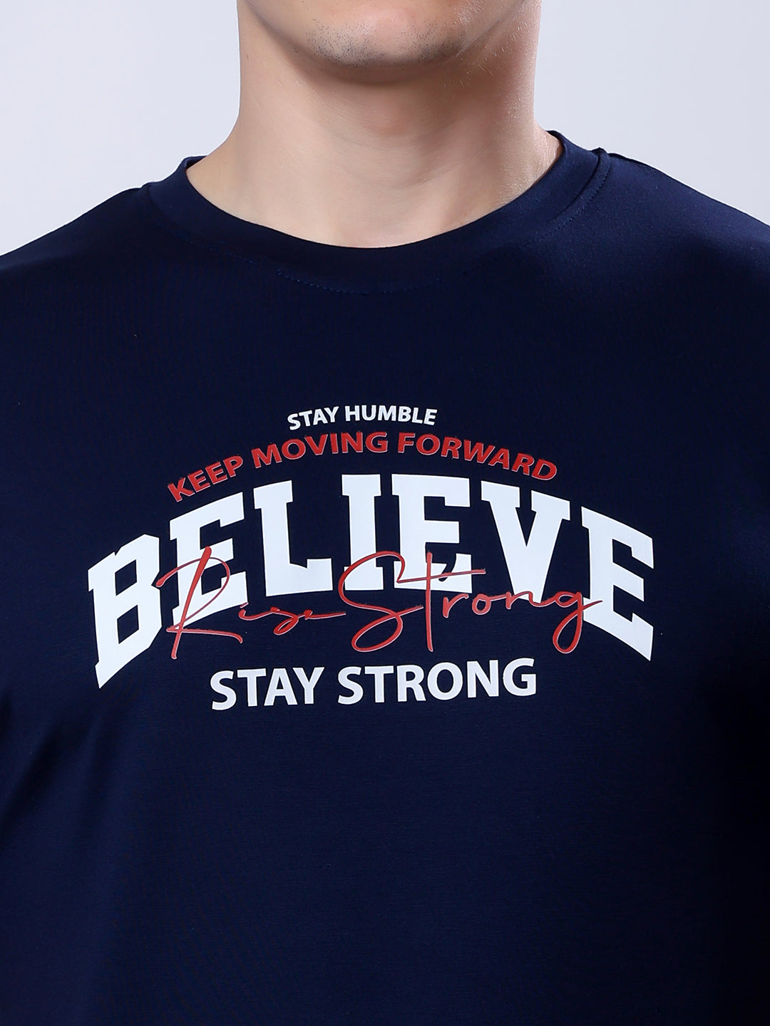 Stylox Men’s Navy Blue Motivational Graphic T-Shirt - Stylox