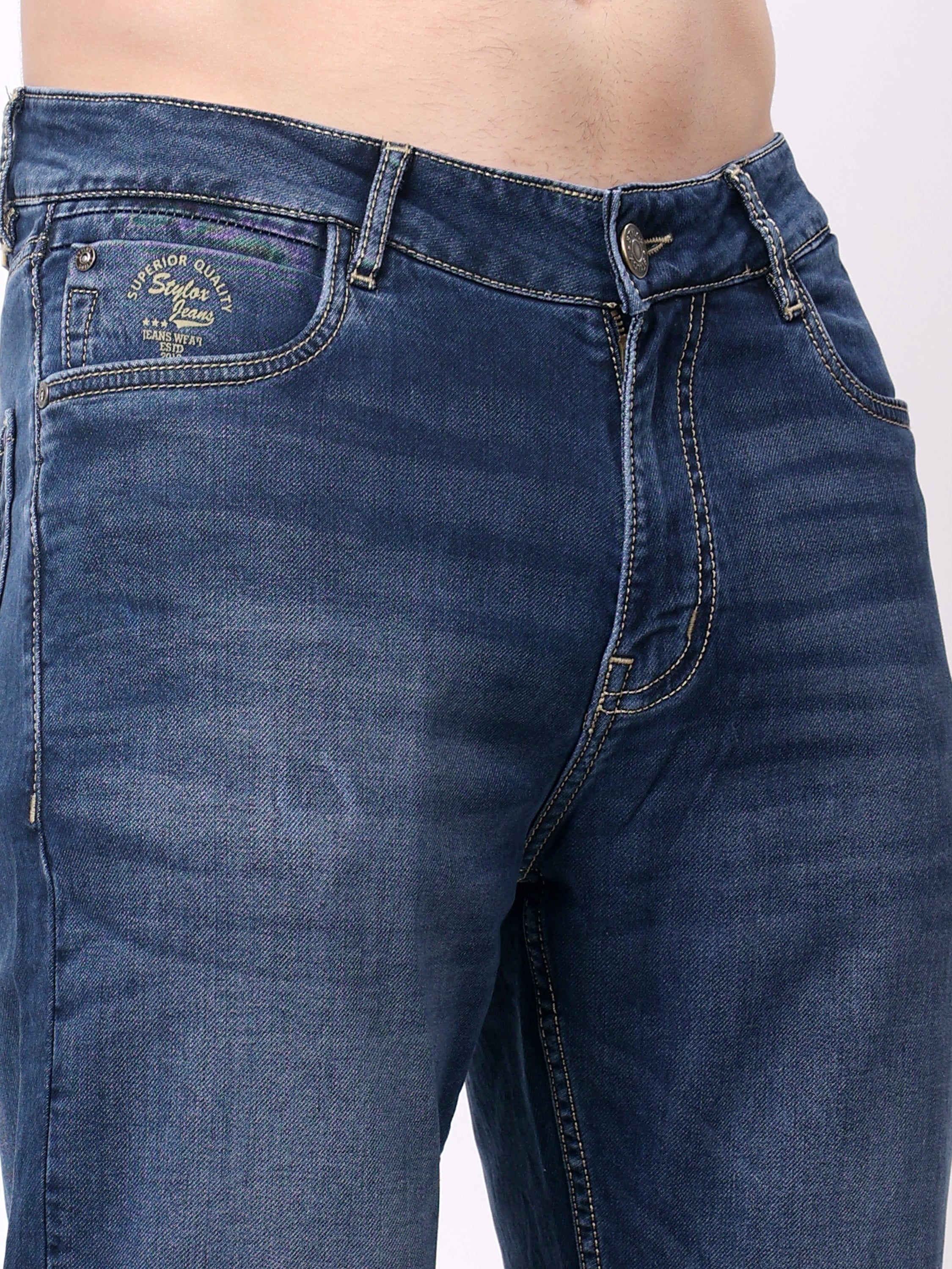 Stylox Men’s Stretchable Slim Fit Casual Denim Jeans - Stylox