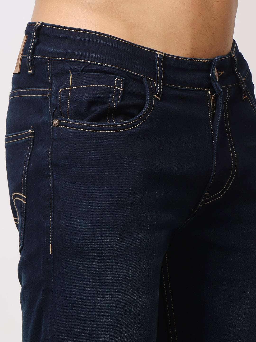 Stylox Men’s Comfort Fit Mid Rise Premium Stretchable Solid Jeans - Stylox
