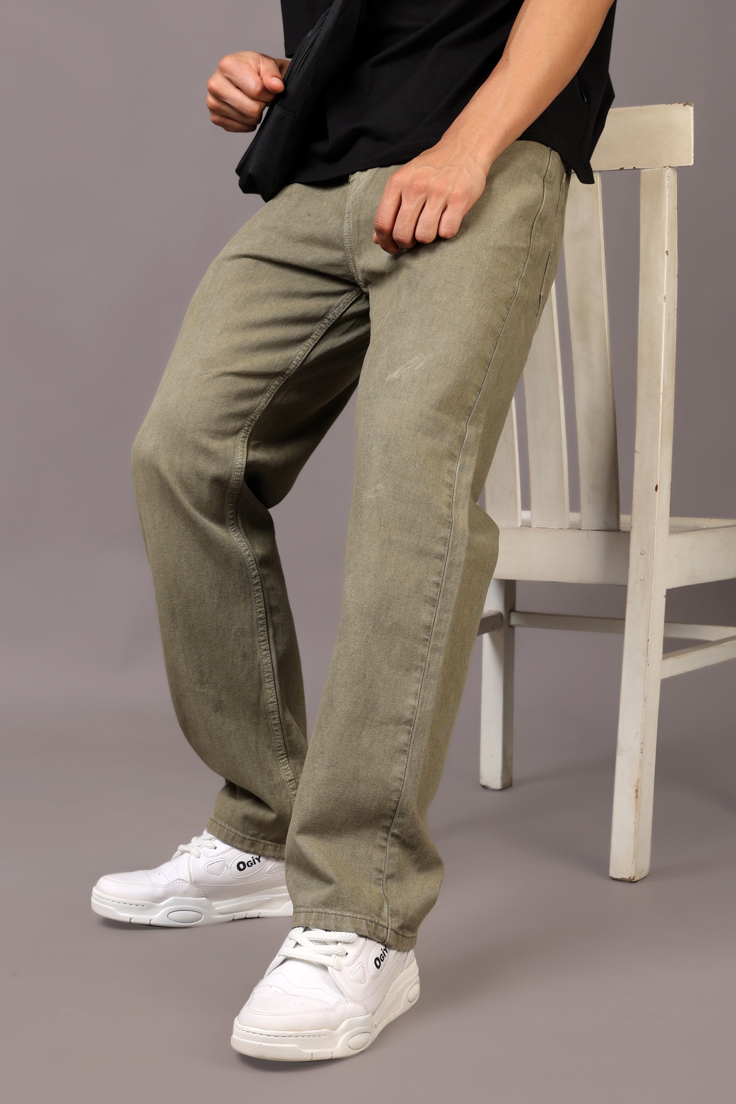 Stylox Men’s Relaxed Fit Denim Jeans - Ash Grey, Black, Steel Grey, Fossil Grey & Olive