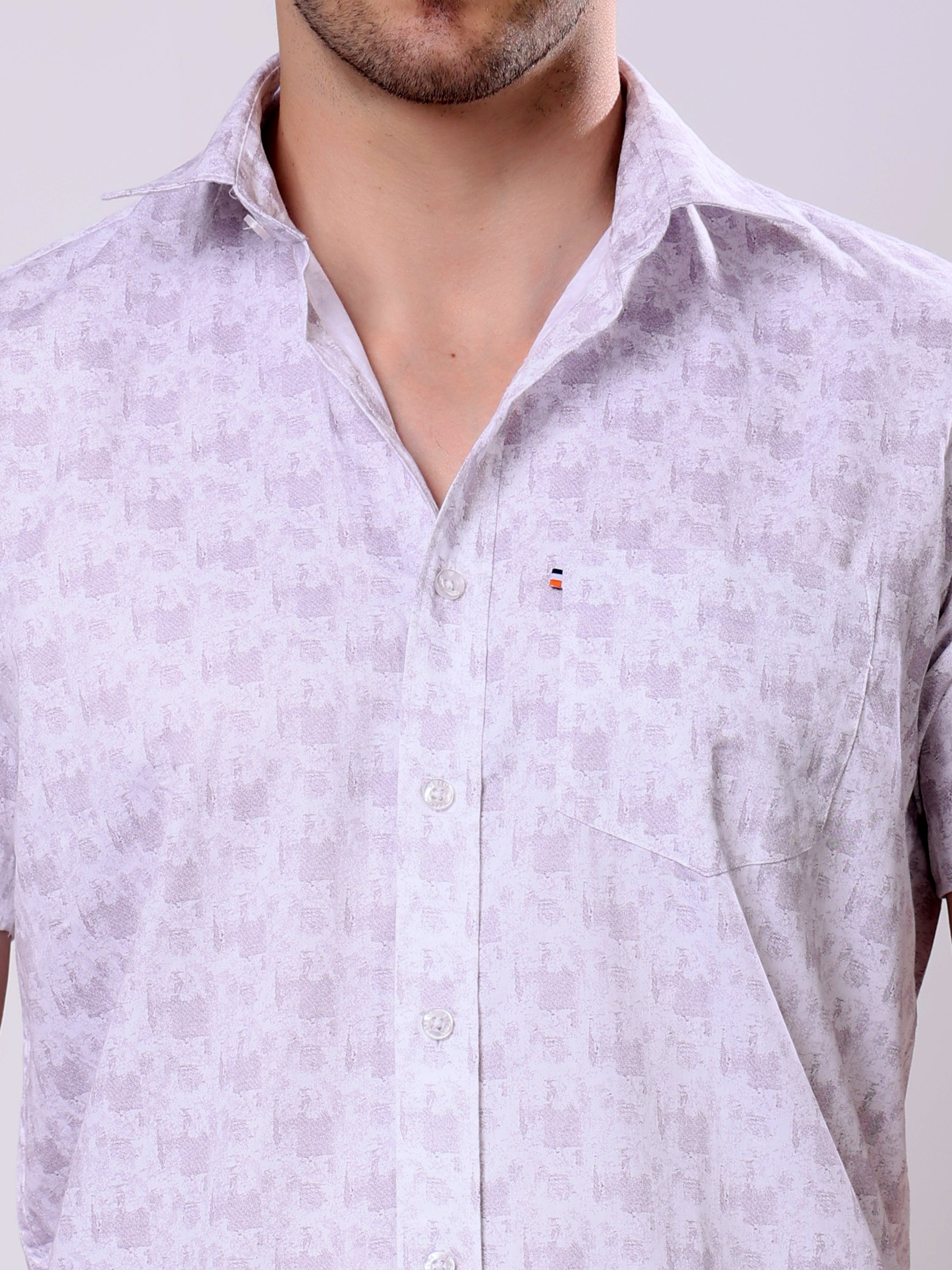 Stylox Men’s Regular Fit Half Sleeve Abstract print Cotton Summer Casual Shirt - Stylox
