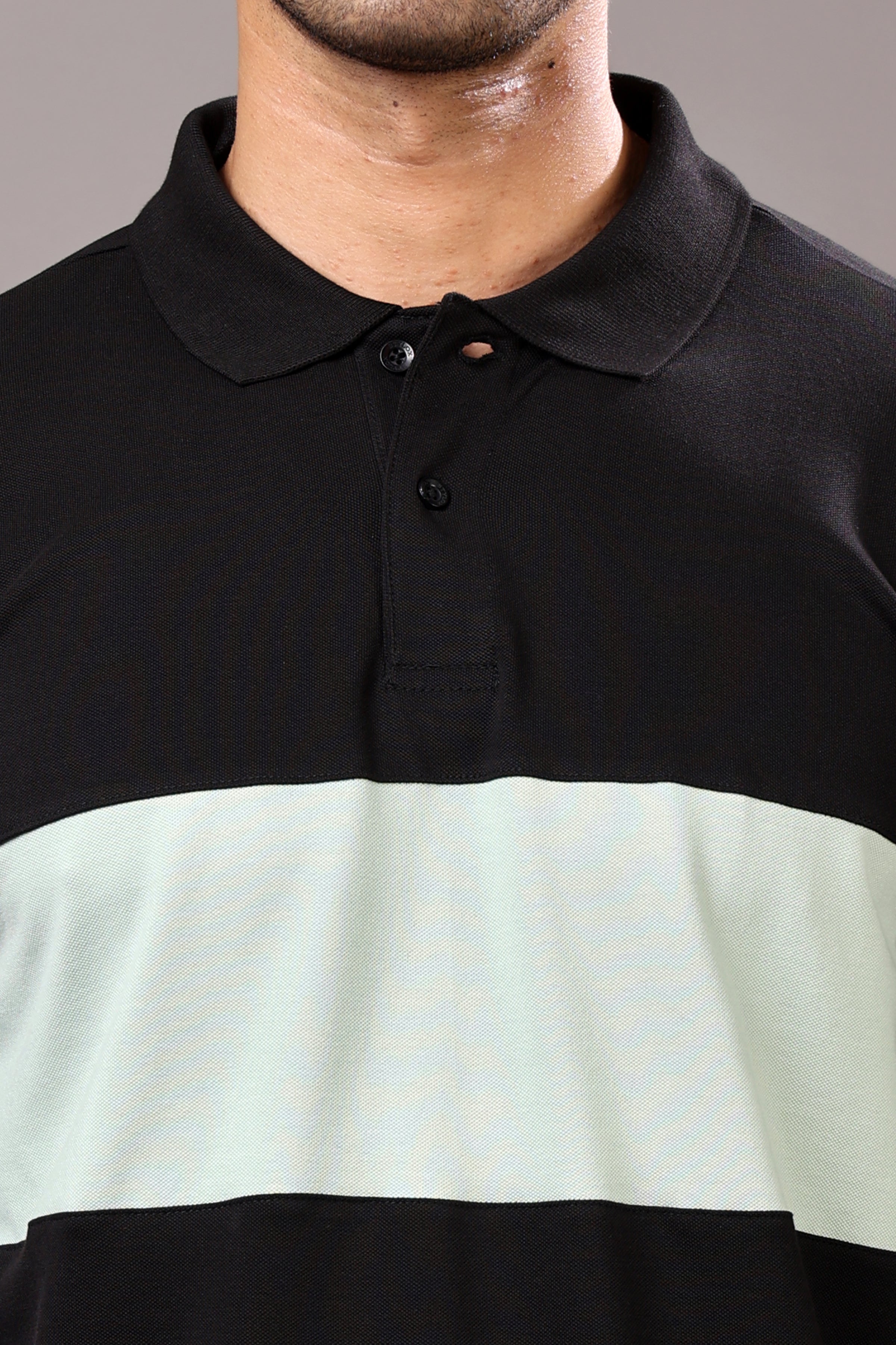 Stylox Men’s Long Sleeve Polo T-Shirt with Cut & Sew Design - Stylox
