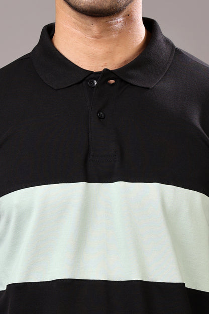 Stylox Men’s Long Sleeve Polo T-Shirt with Cut &amp; Sew Design
