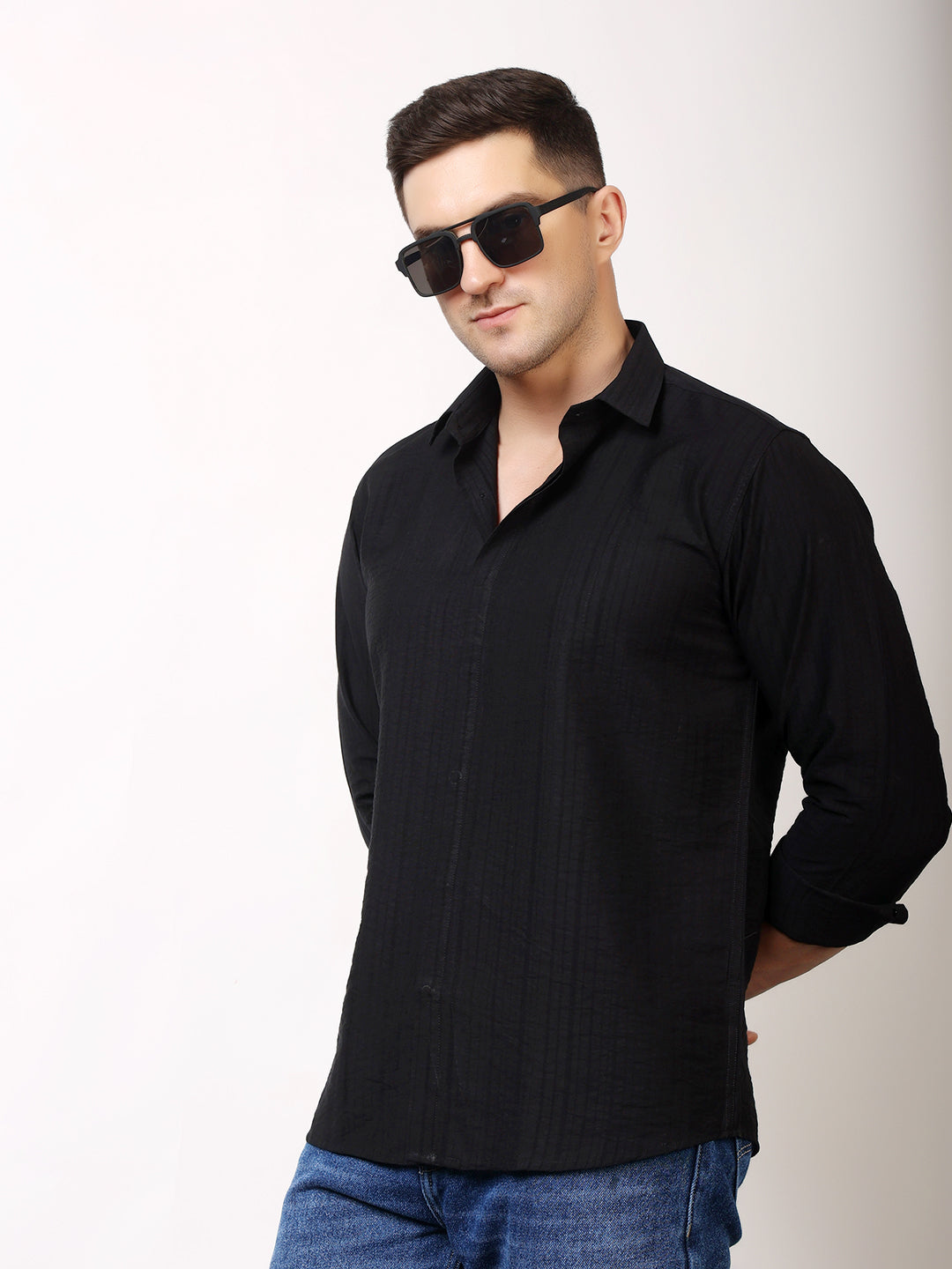 Stylox Men's Regular Fit Solid Full Sleeve Casual Shirt – Soft Cotton Blend, Comfortable & Stylish Everyday Wear - Stylox