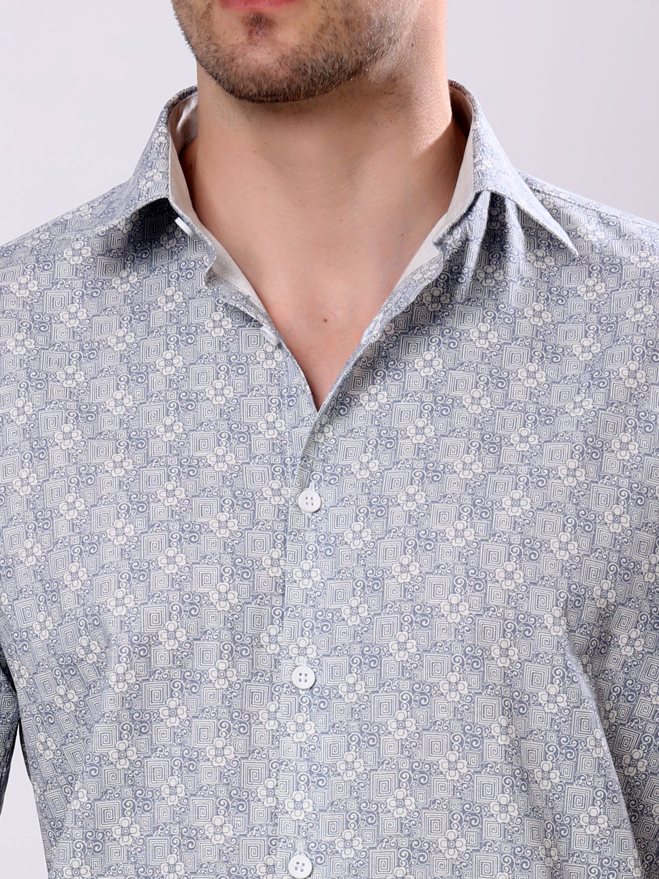 Stylox Men’s Regular Fit Half Sleeve Abstract print Summer Casual Shirt - Stylox