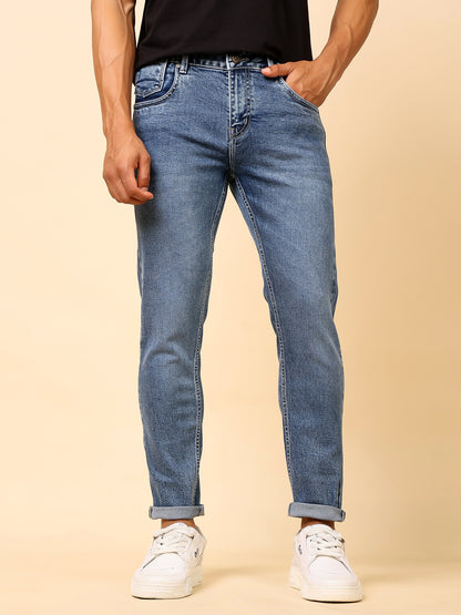 Stylox Men’s Ankle Fit Washed Jeans | Stretchable Denim Jeans for Men | Stylish Tapered Fit Casual Jeans