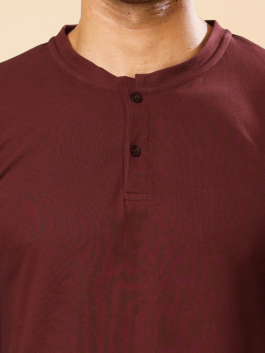 Stylox Men’s Henley Neck Full Sleeve Solid T-Shirt – Casual & Stylish Everyday Wear - Stylox