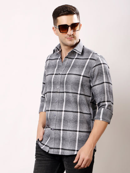 Stylox Men’s Regular Fit Full Sleeve Check Shirt | Casual Cotton Checkered Shirt for Everyday Wear