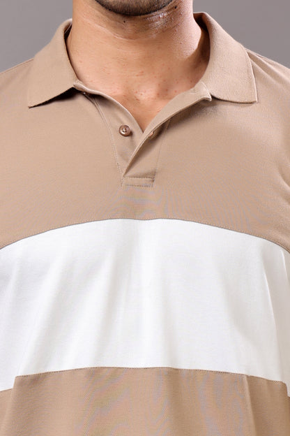 Stylox Men’s Long Sleeve Polo T-Shirt with Cut &amp; Sew Design