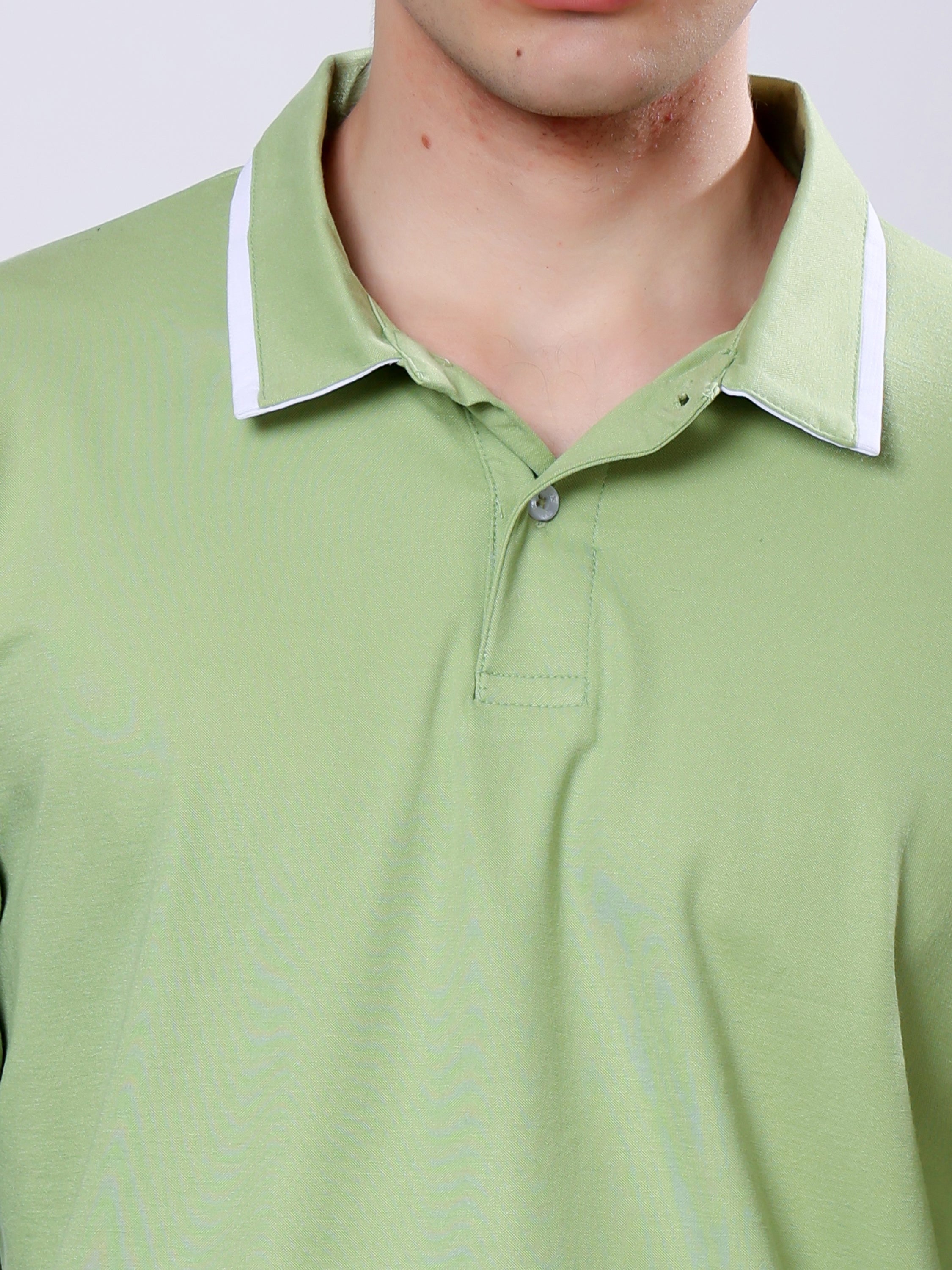 Stylox Men’s Regular Fit Solid Full Sleeve Polo T-Shirt with Contrast Collar - Stylox