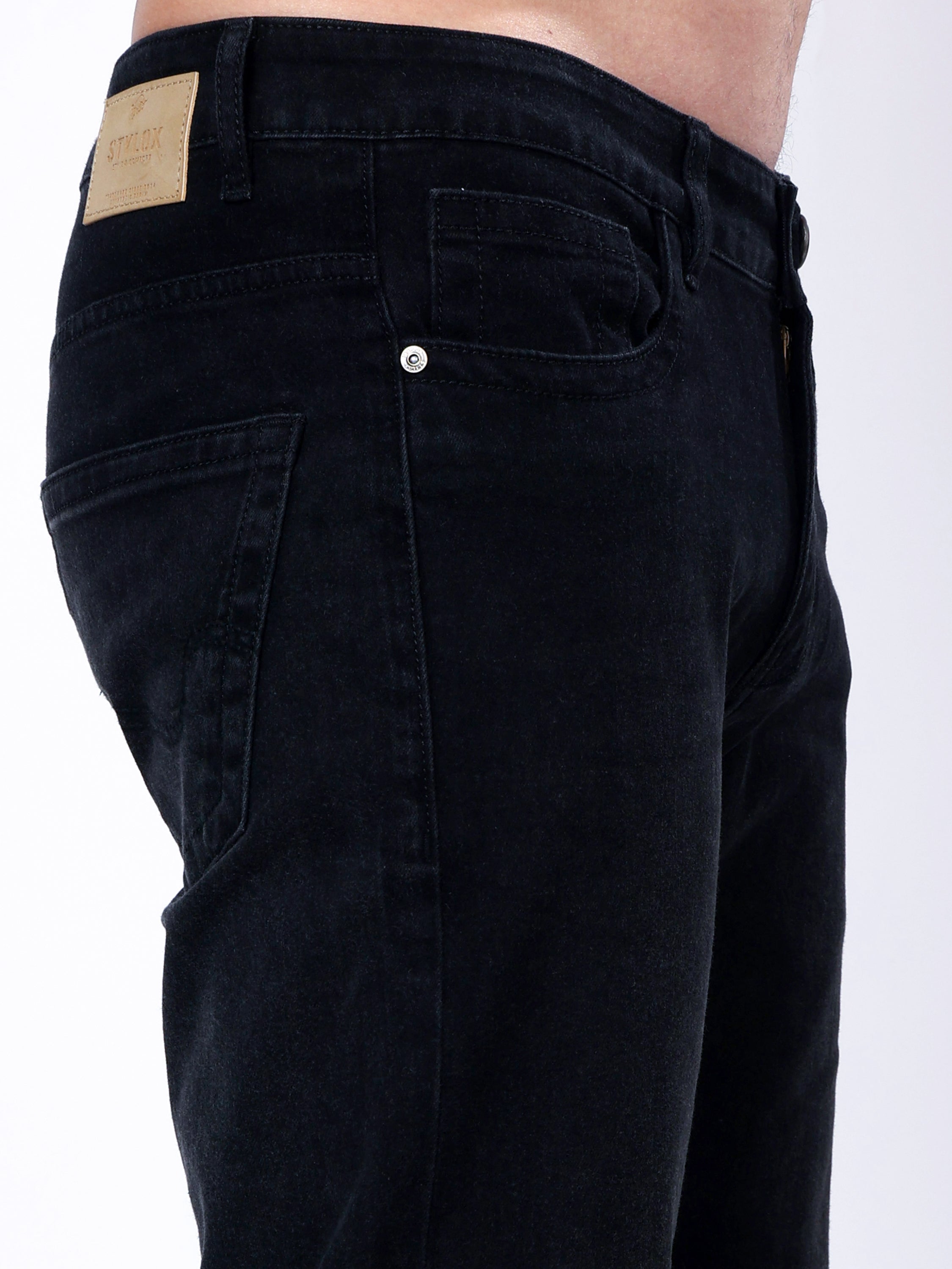 Stylox Men’s Mid-Rise Comfort Fit Stretchable Mid Grey Denim Jeans - Stylox