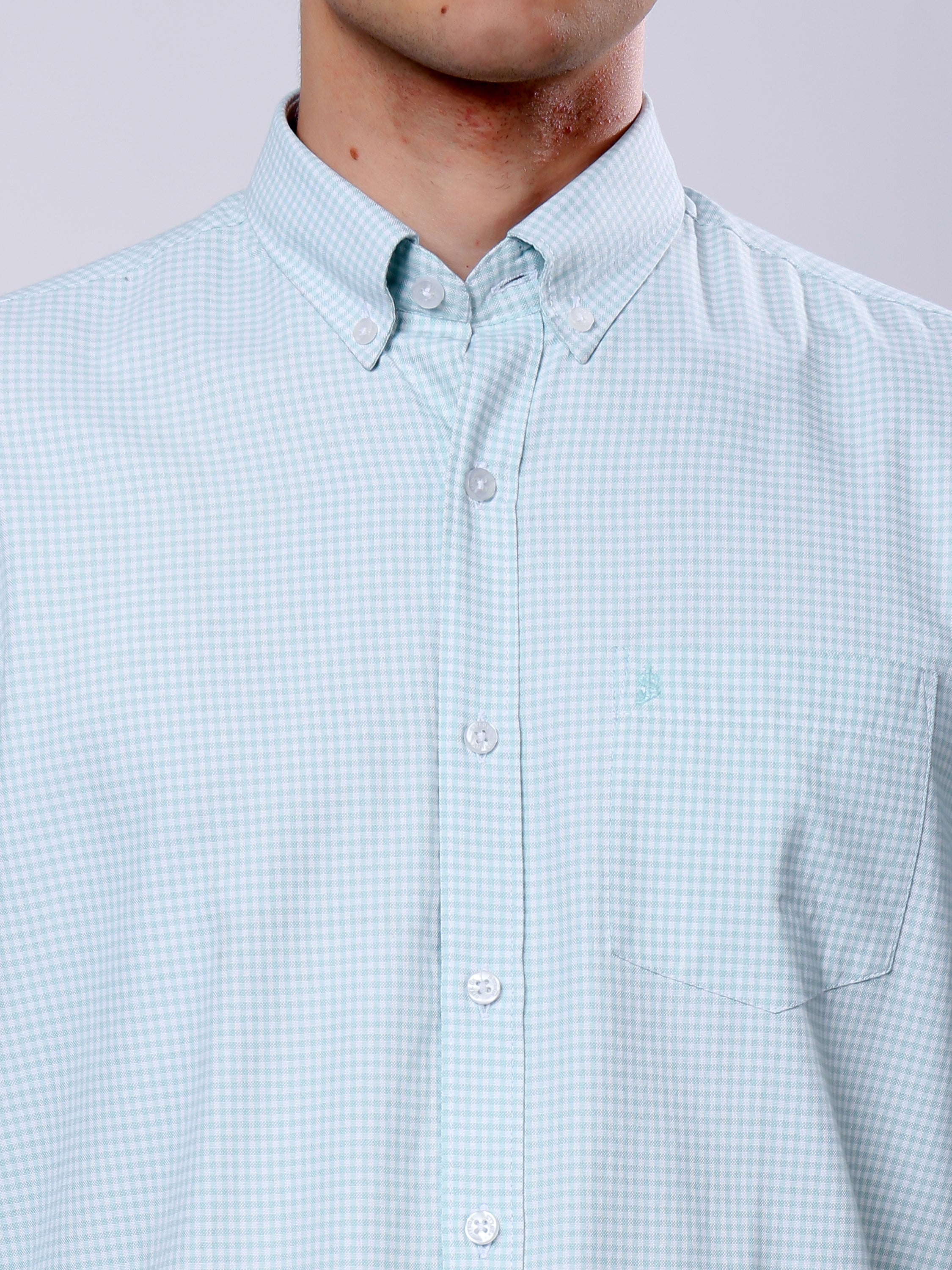 Stylox Men’s Regular Fit Full Sleeve Micro Check Casual Shirt - Stylox