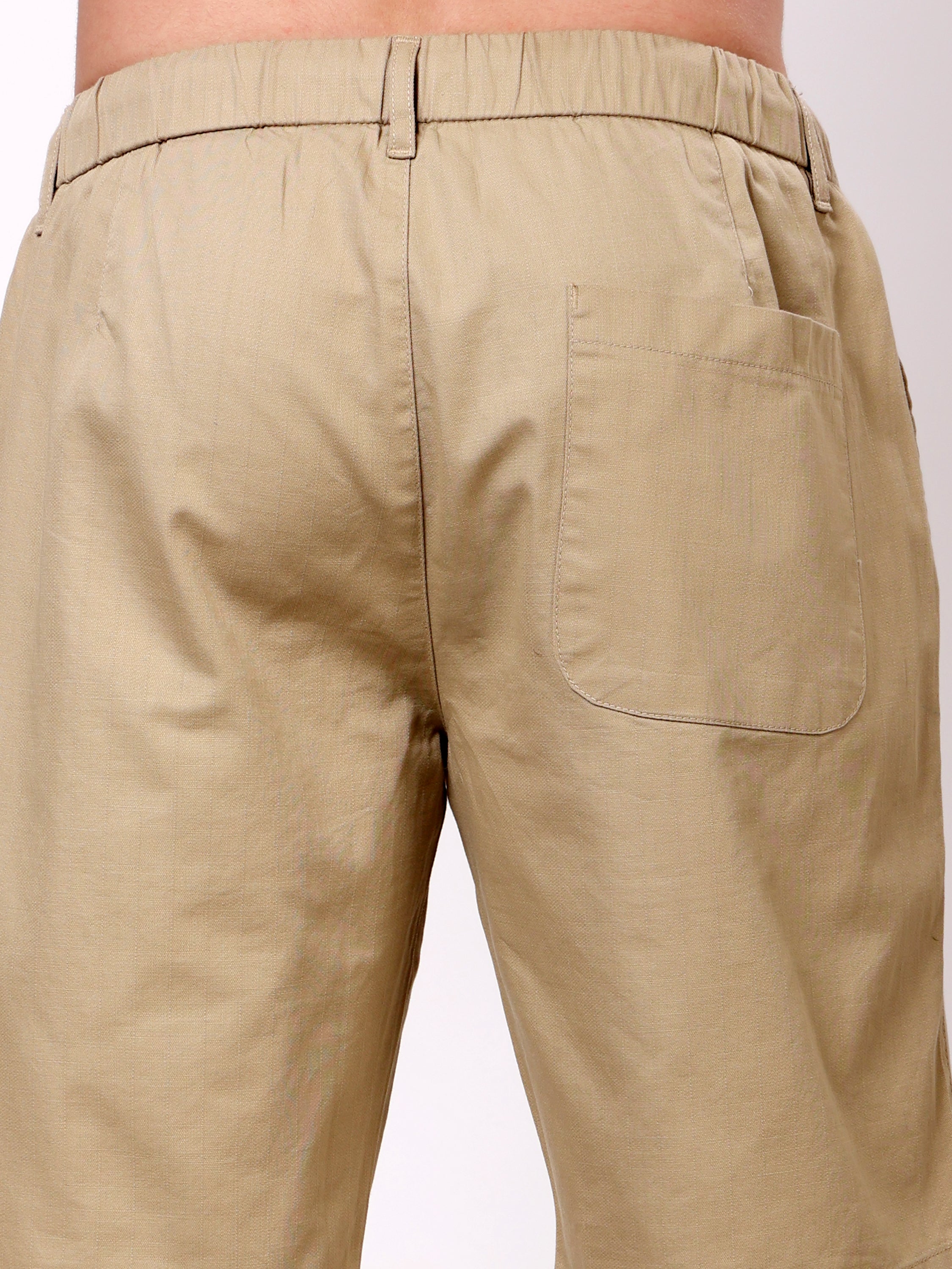 Stylox Men's Regular Fit Cotton Casual Summer Shorts with Elastic Waist & Drawstring