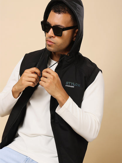 Stylox Sleeveless Solid Men’s Jacket | Lightweight Zip-Up Casual &amp; Sportswear Jacket