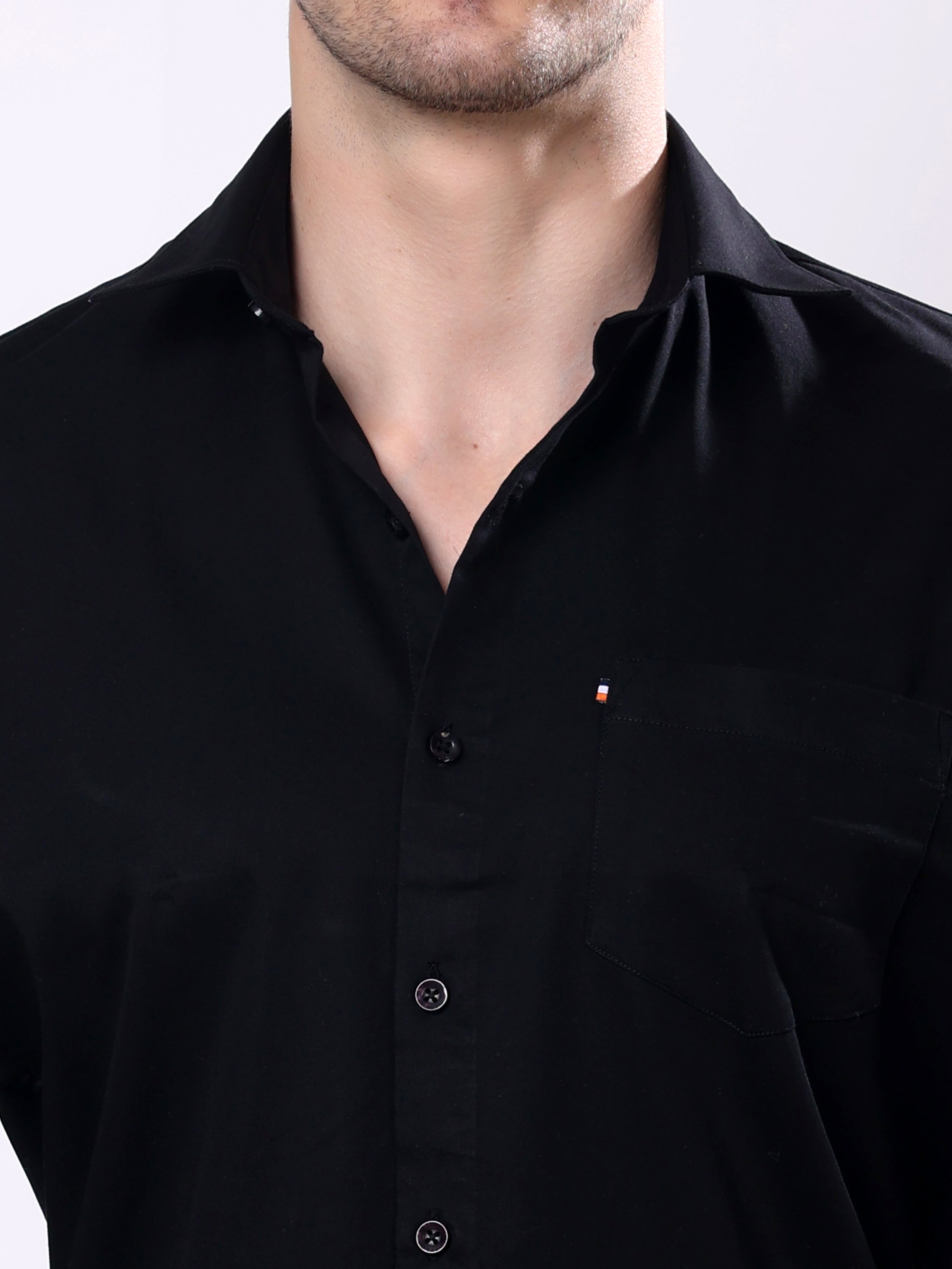 Stylox Men’s Regular Fit Full Sleeve Solid Cotton Satin Casual Shirt - Stylox