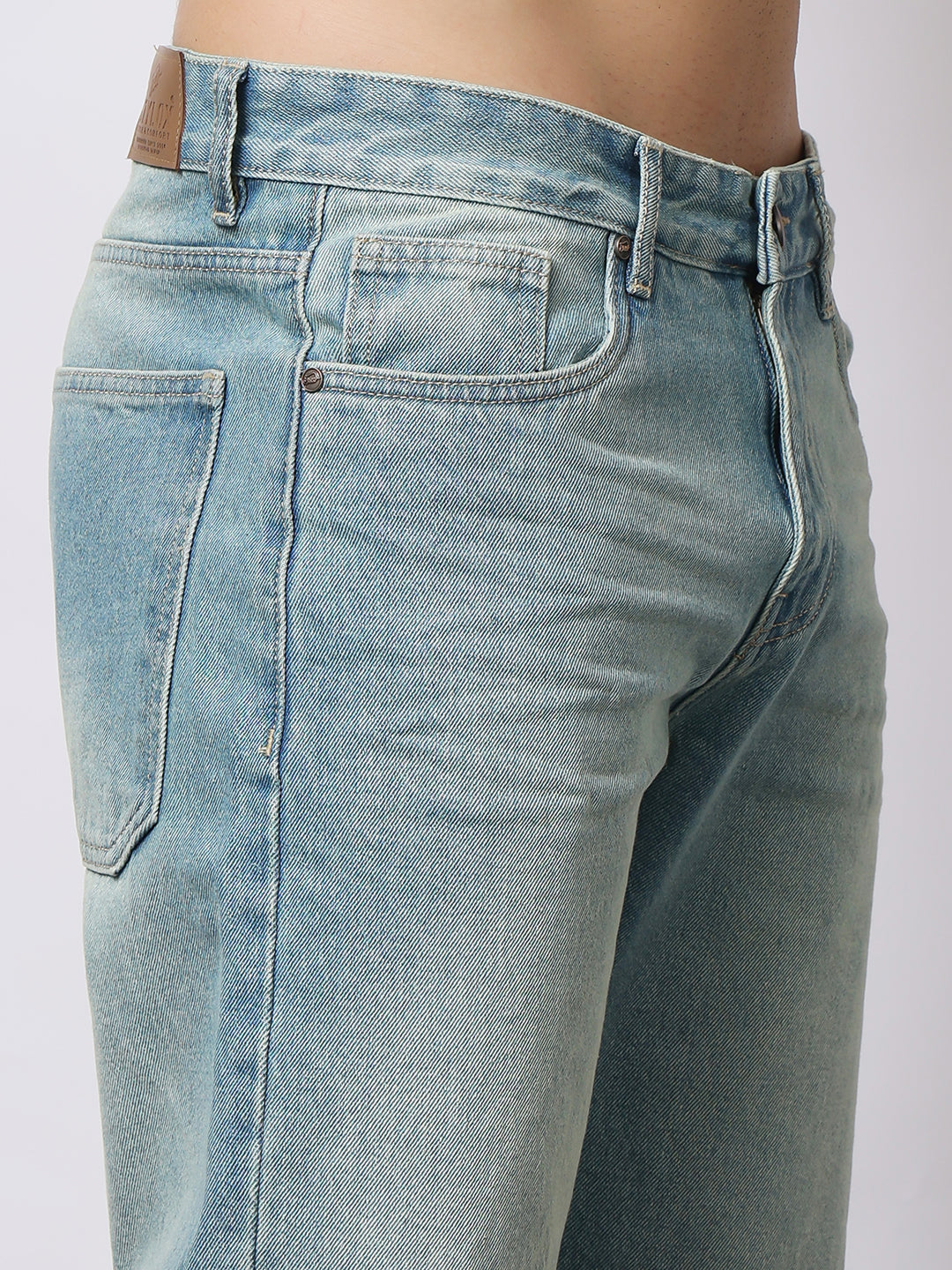 Stylox Men’s Relaxed Fit Dusty Blue Washed Jeans | Soft Light Blue Straight Fit Denim for Casual & Everyday Wear - Stylox