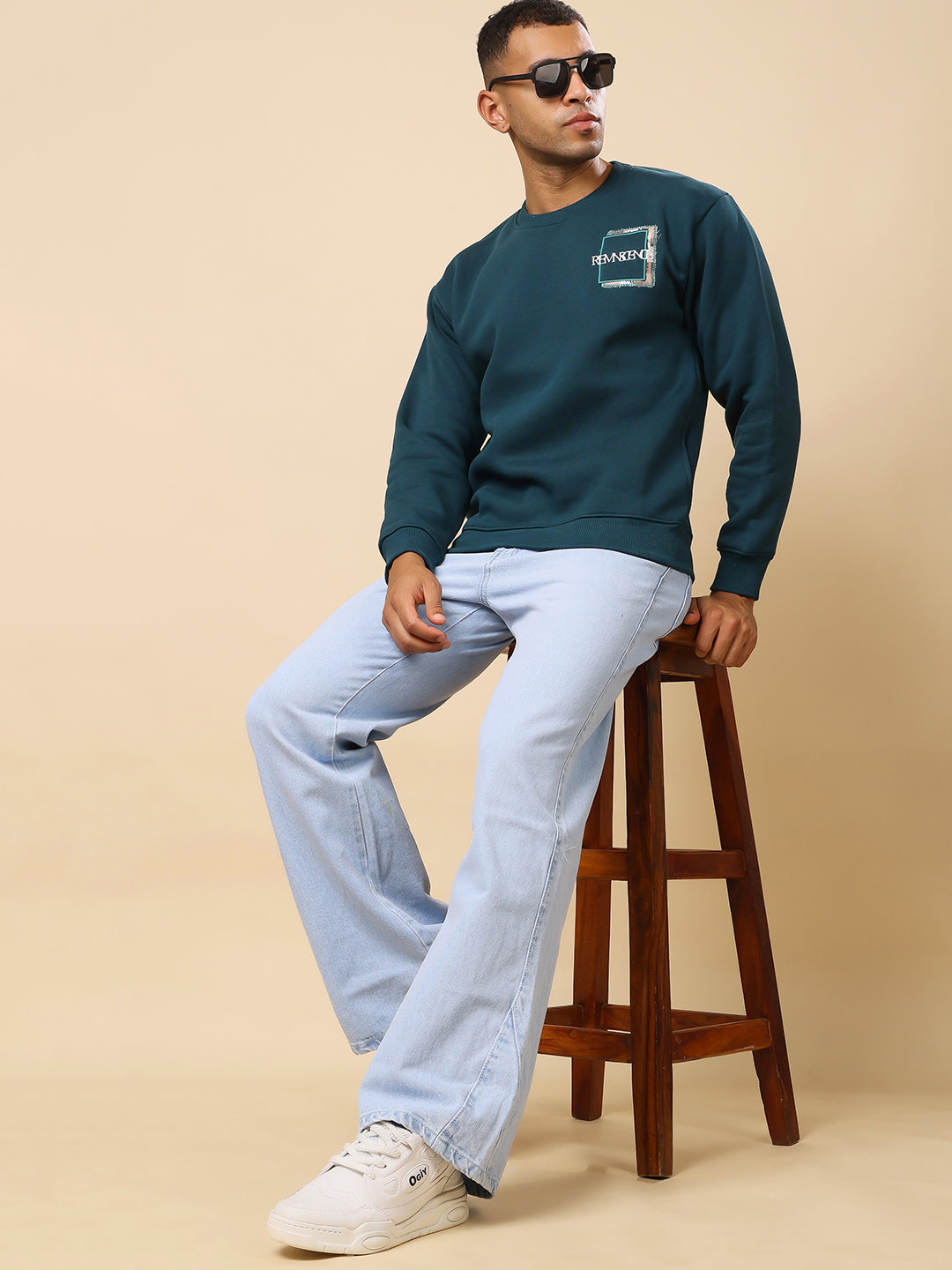 Stylox Men’s Printed Round Neck Sweatshirt – Casual Comfort with Trendy Prints