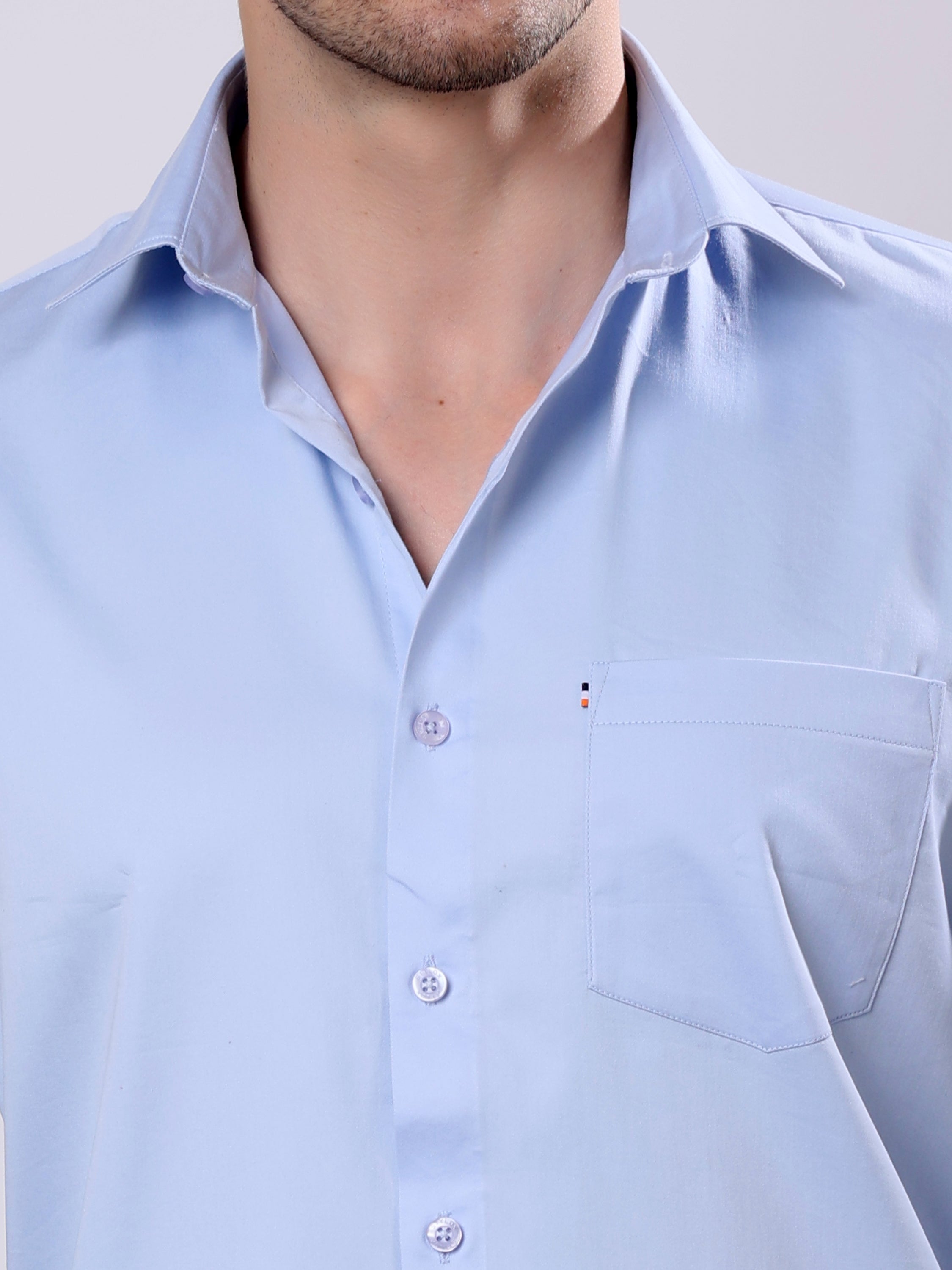 Stylox Men’s Regular Fit Full Sleeve Solid Cotton Satin Casual Shirt - Stylox