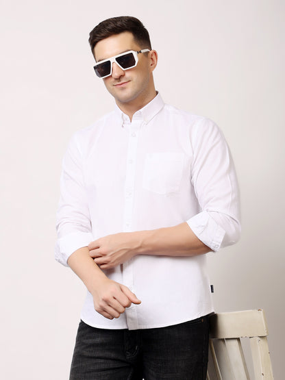 Stylox Men’s Premium Oxford Full Sleeve Solid Shirt | Casual &amp; Formal Wear | Soft Cotton Blend