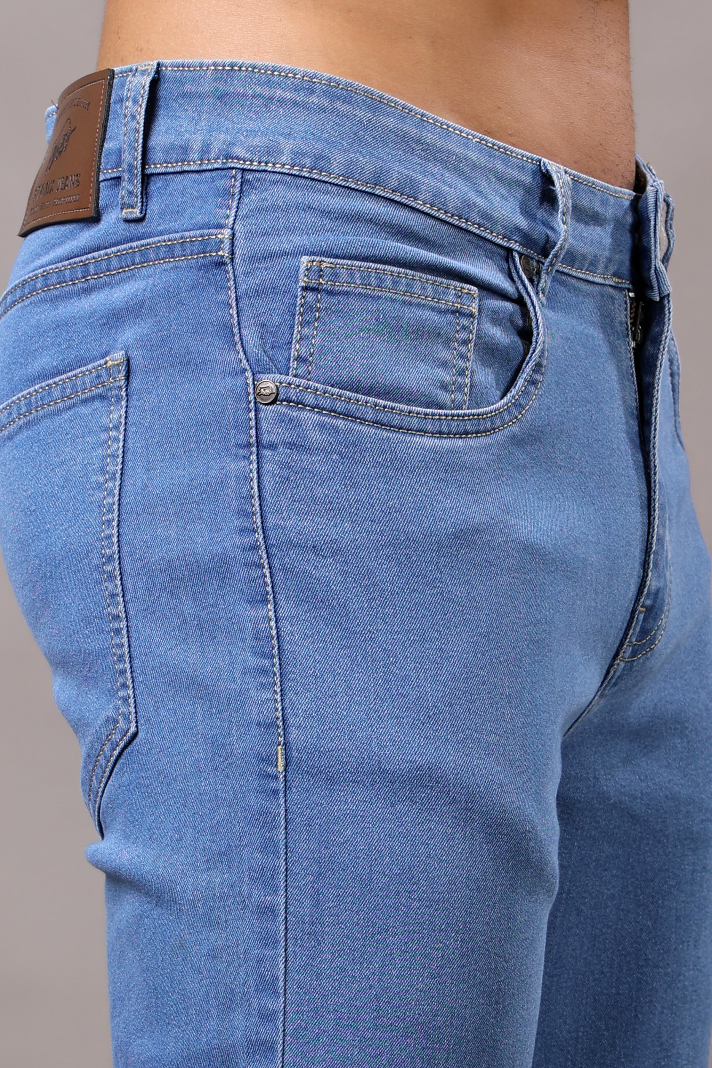 Stylox Men’s Slim Fit Mid-Rise Denim Jeans - Stylox