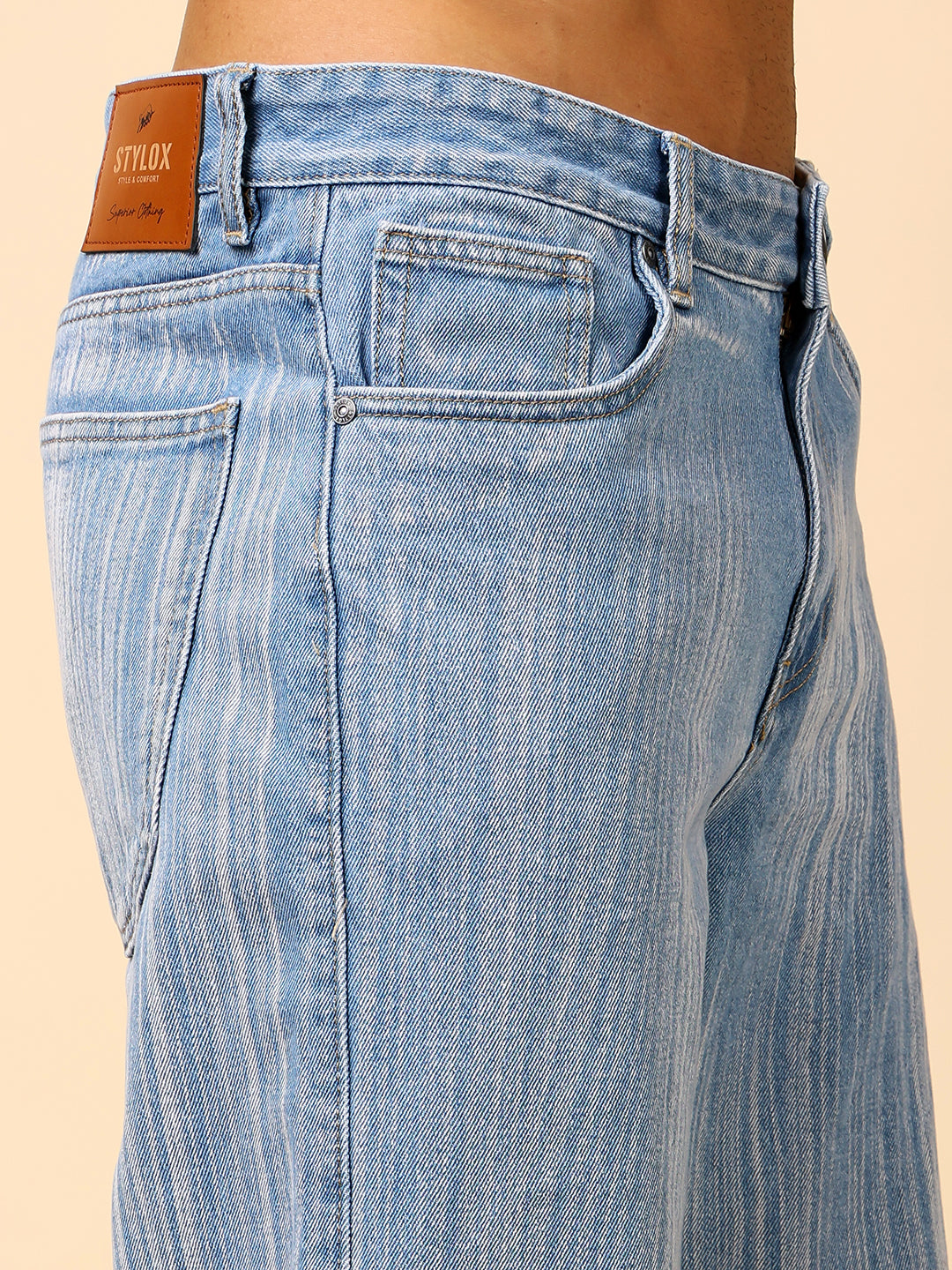 Stylox Men’s Baggy Fit Tie-Dye Washed Jeans | Street Style Denim for Trendy Look J-17 - Stylox
