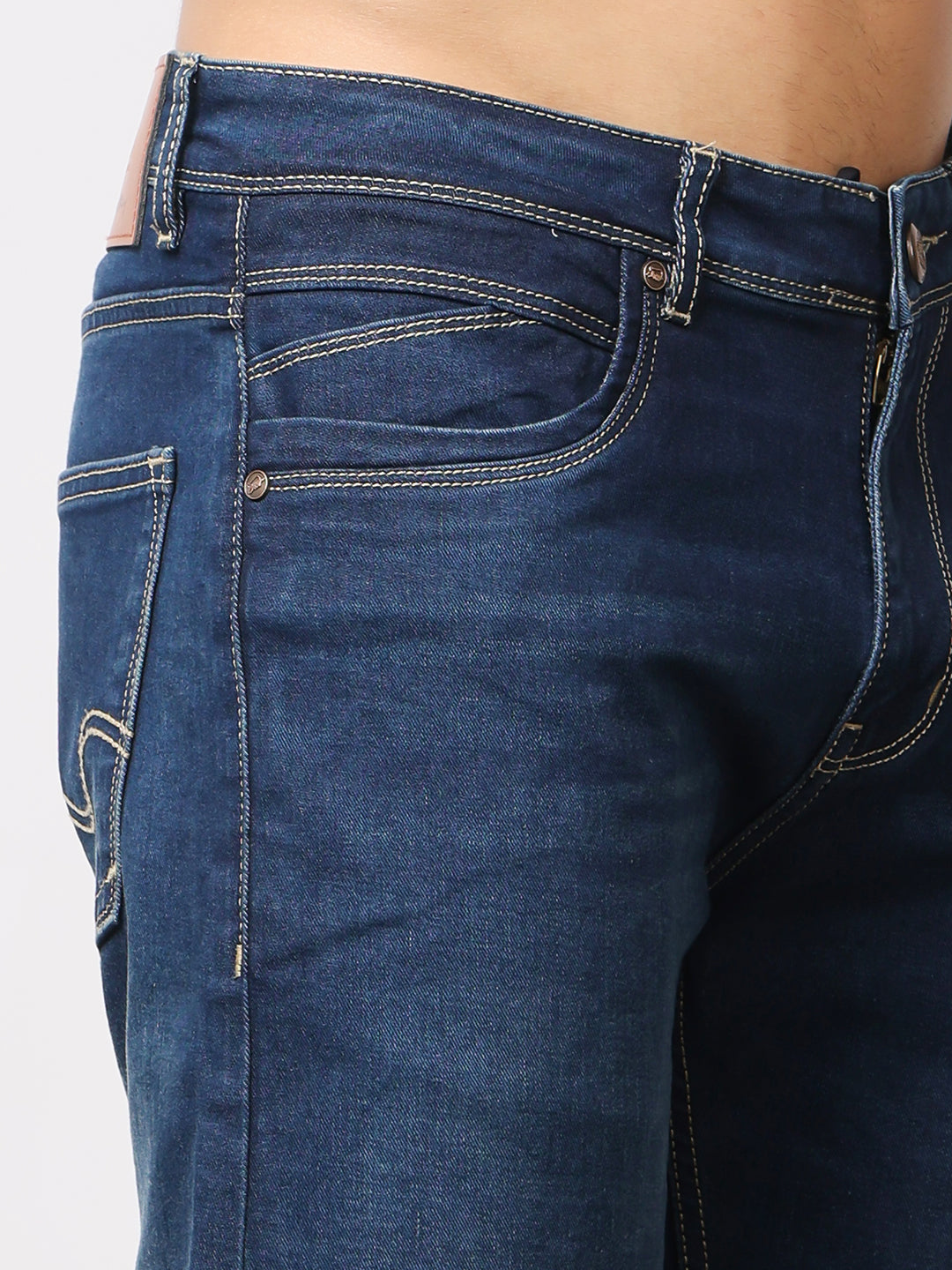 Stylox Men’s Comfort Fit Mid-Rise Premium Stretchable Solid Jeans - Stylox