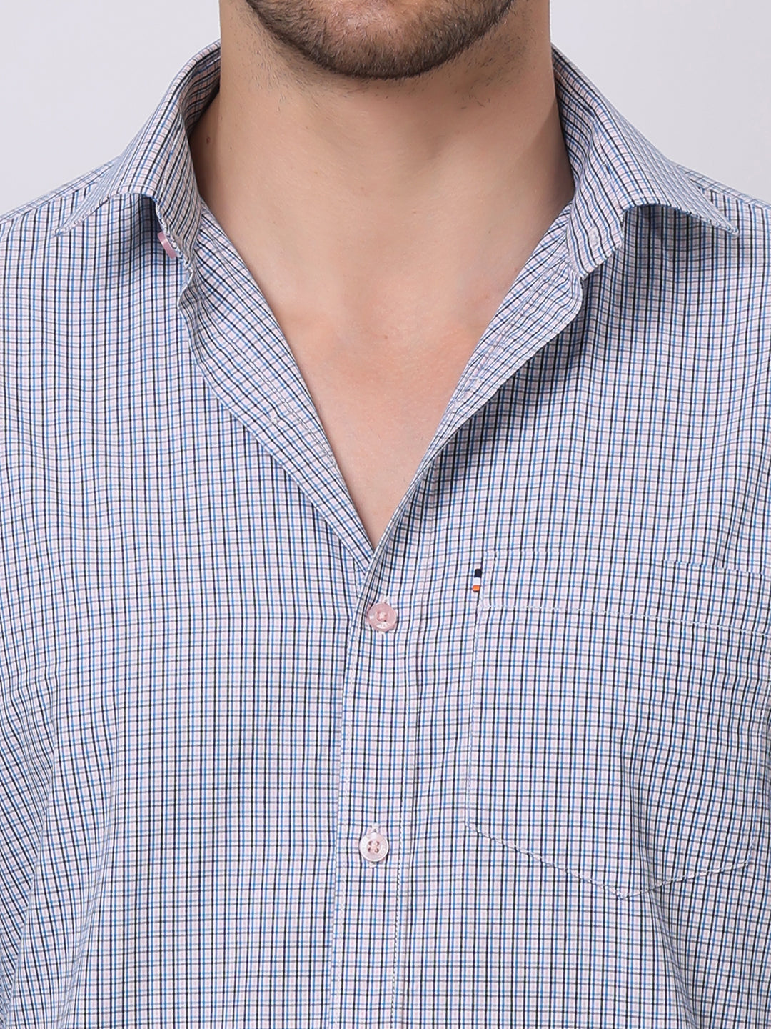 Stylox Men's Full Sleeve Check Casual Shirt – Premium Cotton Blend Regular Fit Checked Shirt for Trendy Everyday & Office Wear