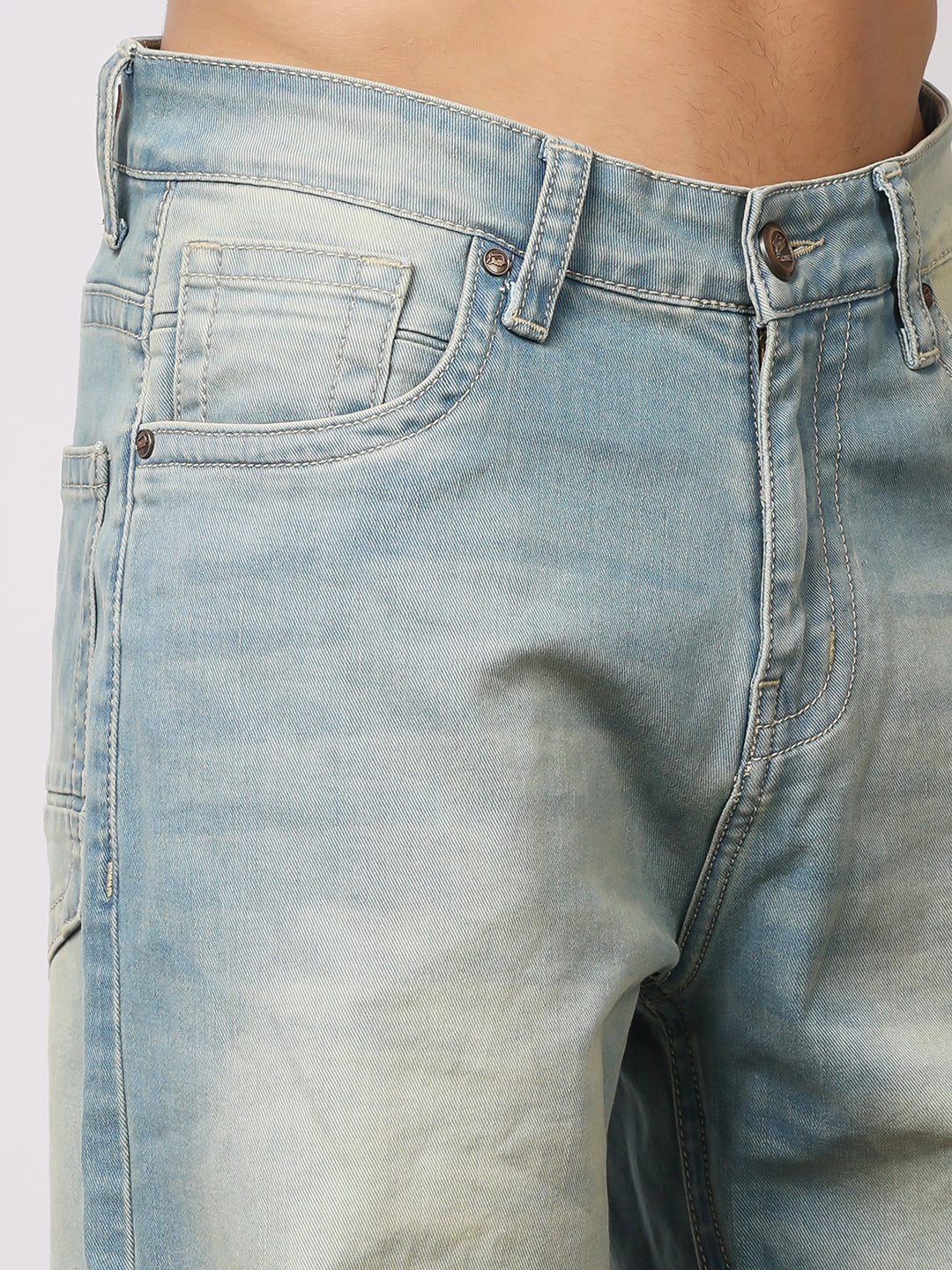 Stylox Men’s Sky Blue Loose Fit Jeans – Relaxed Denim for Effortless Style - Stylox
