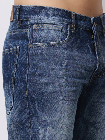 Stylox Men’s Relaxed Fit Cracked Wash Denim Jeans | Trendy Heavy Washed Straight Fit Jeans for Streetwear Style - Stylox