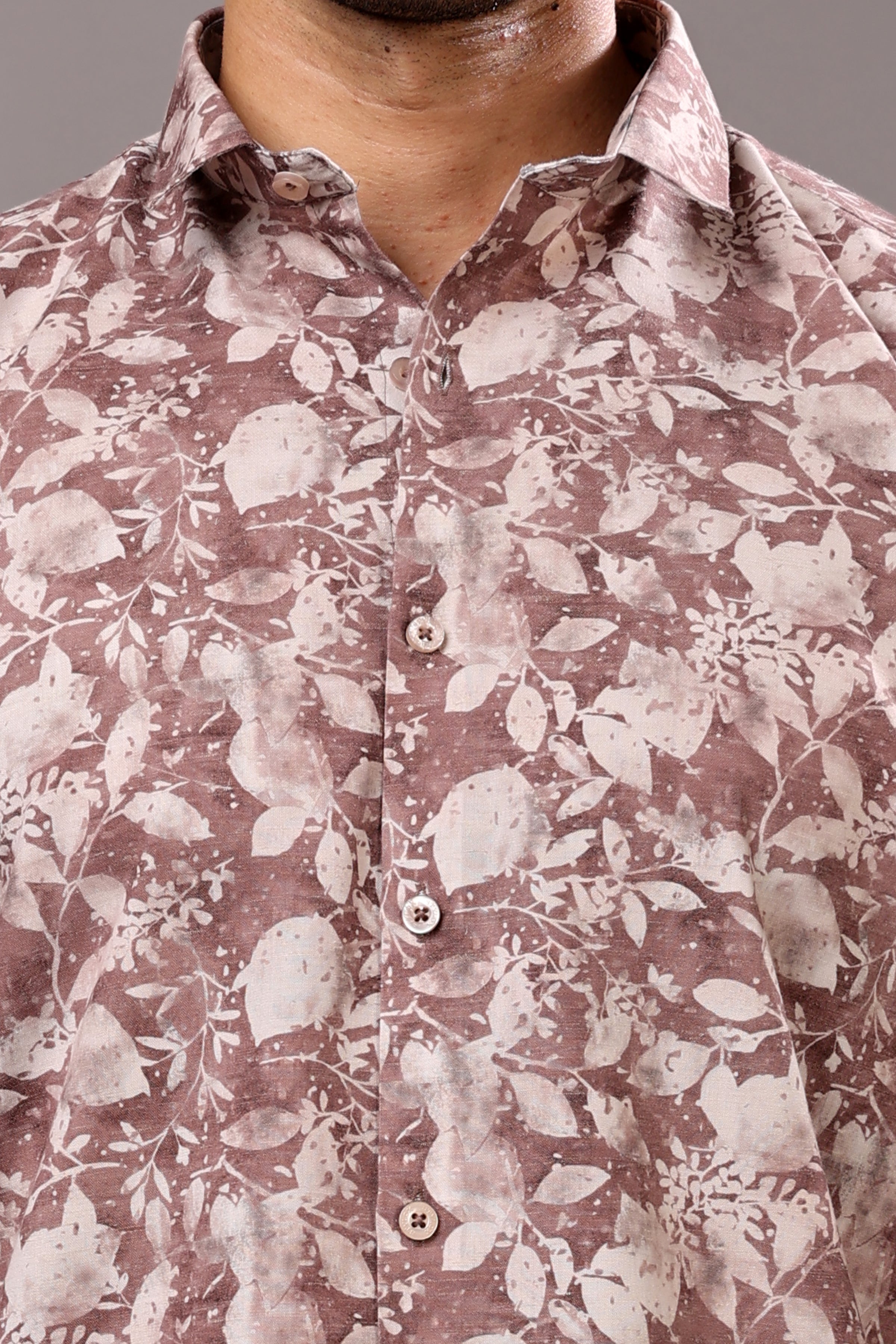 Stylox Men's Full Sleeve Leaf Print Casual Shirt